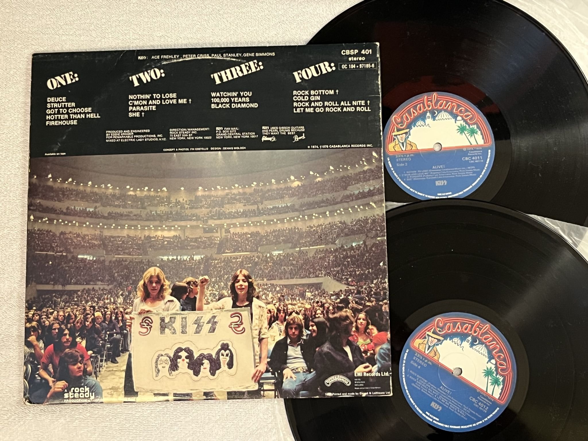 Omslagsbild för skivan KISS Alive! 2xLP -75 UK CASABLANCA CBSP 401