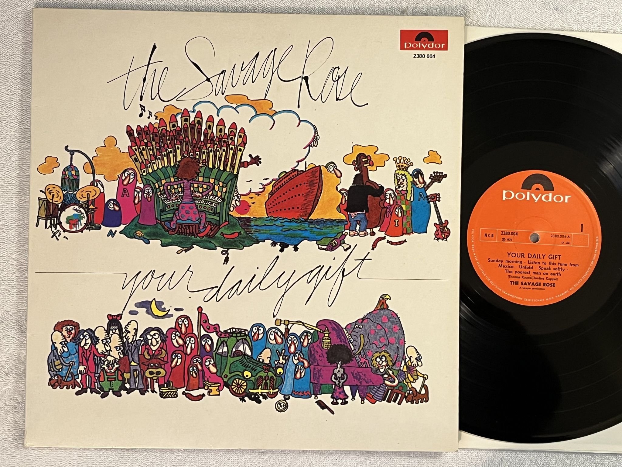 Omslagsbild för skivan THE SAVAGE ROSE Your Daily Gift LP -74 POLYDOR 2444 022