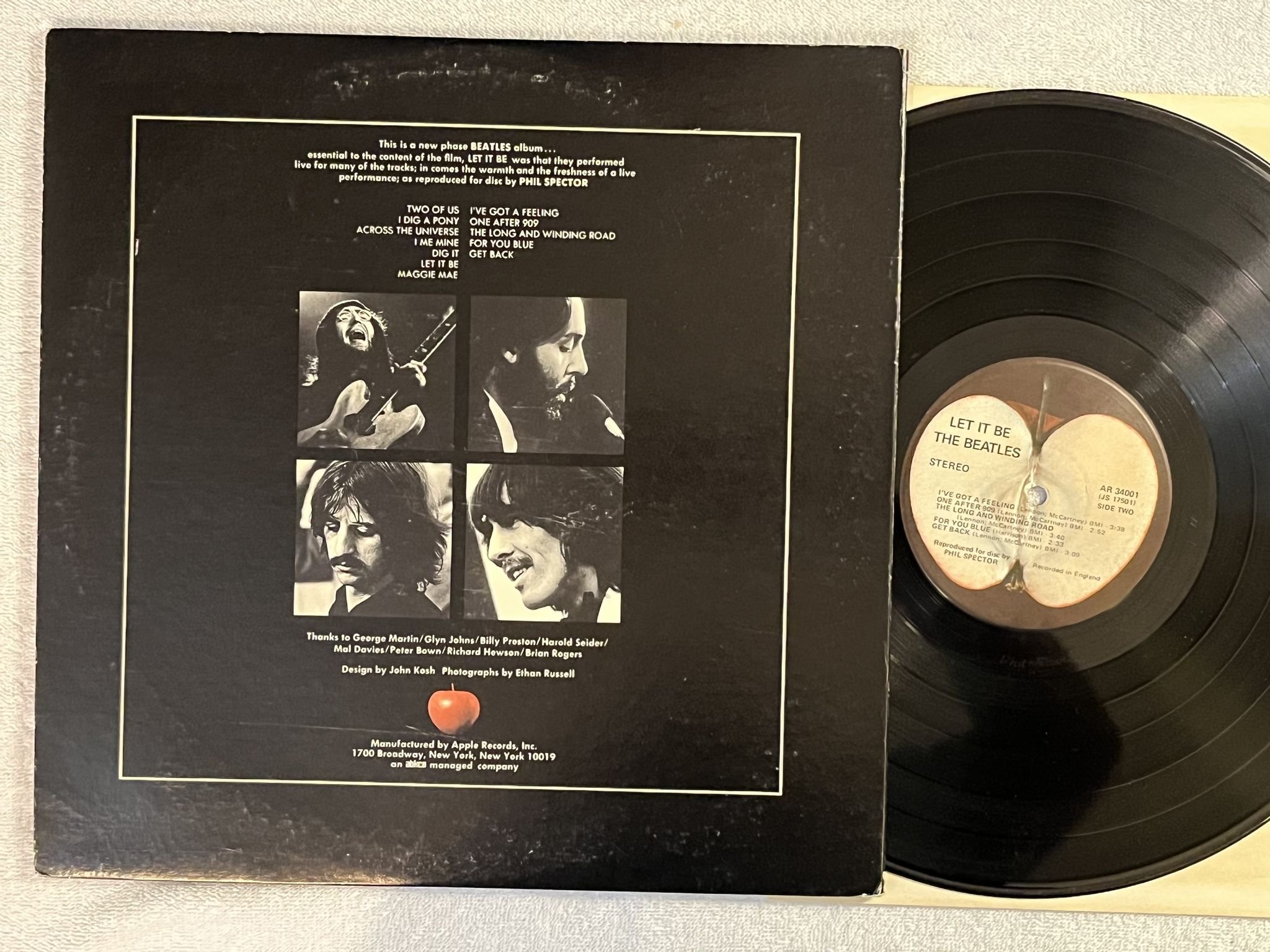 Omslagsbild för skivan THE BEATLES let it be LP US APPLE AR 34001