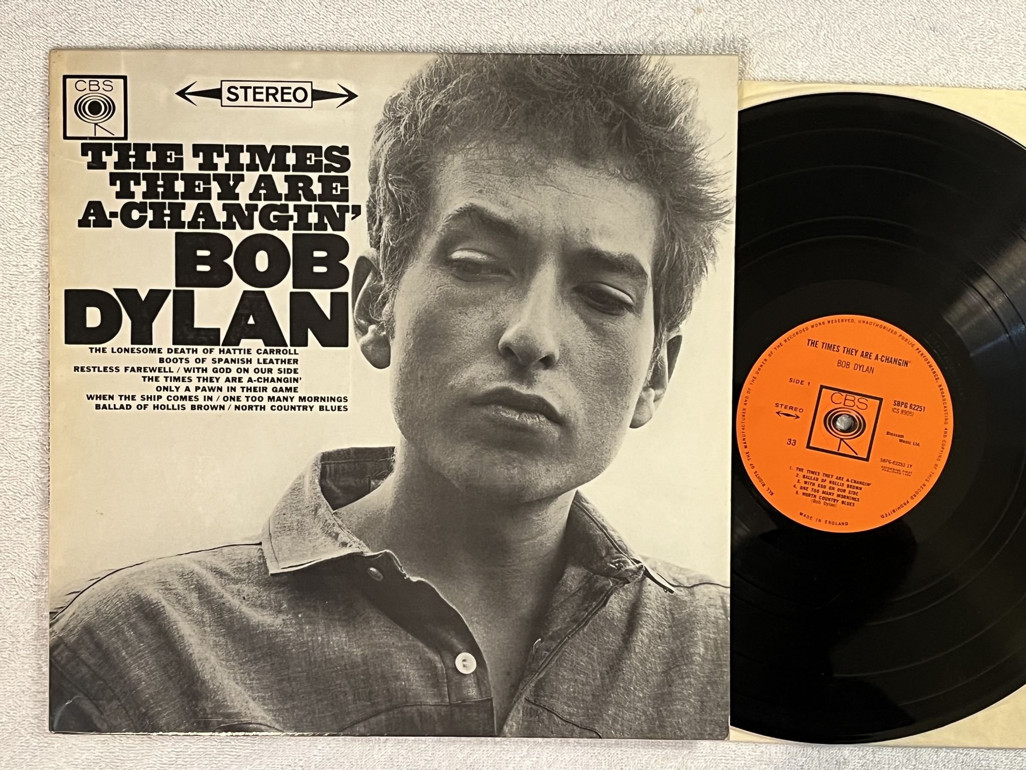 Omslagsbild för skivan BOB DYLAN The Times They Are A-Changin' LP -64 CBS 62251