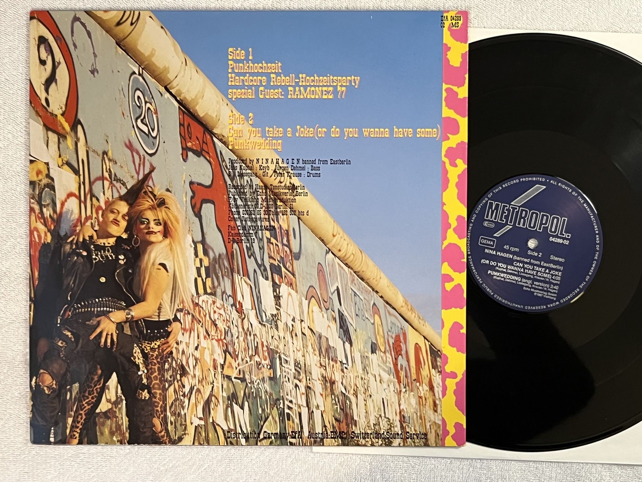 Omslagsbild för skivan NINA HAGEN Punkhochzeit 12" -87 METROPOL 04289-02