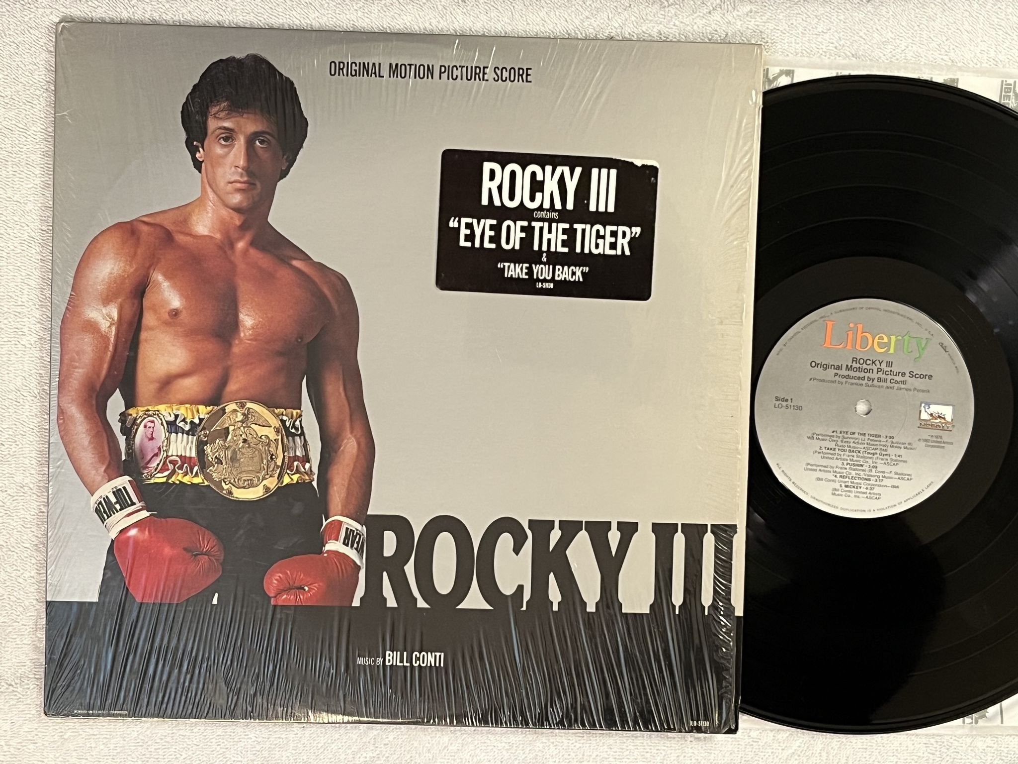 Omslagsbild för skivan BILL CONTI Rocky III LP -82 US liberty LO-51130