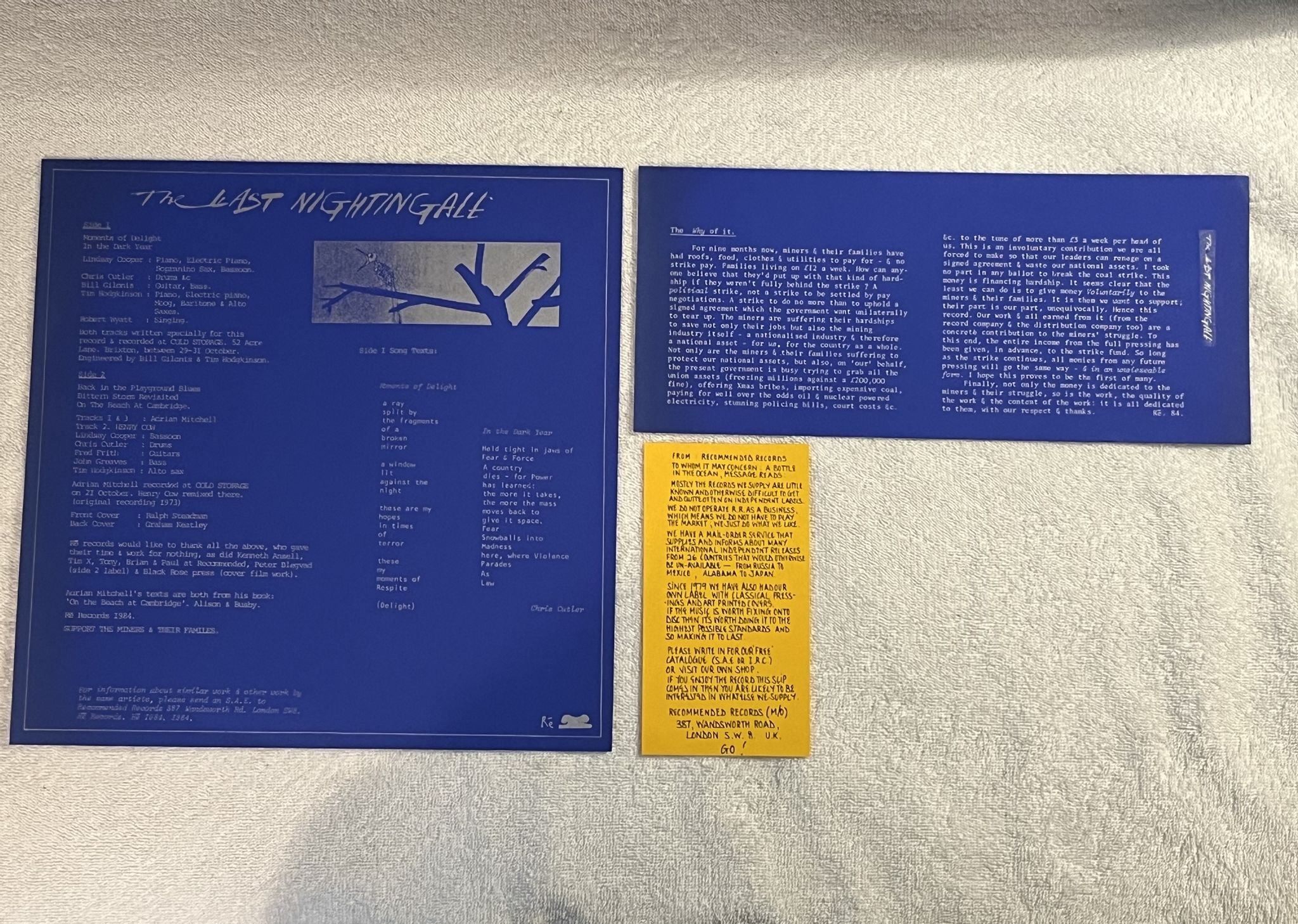 Omslagsbild för skivan V/A The Last Nightingale LP -84 UK Re 1984