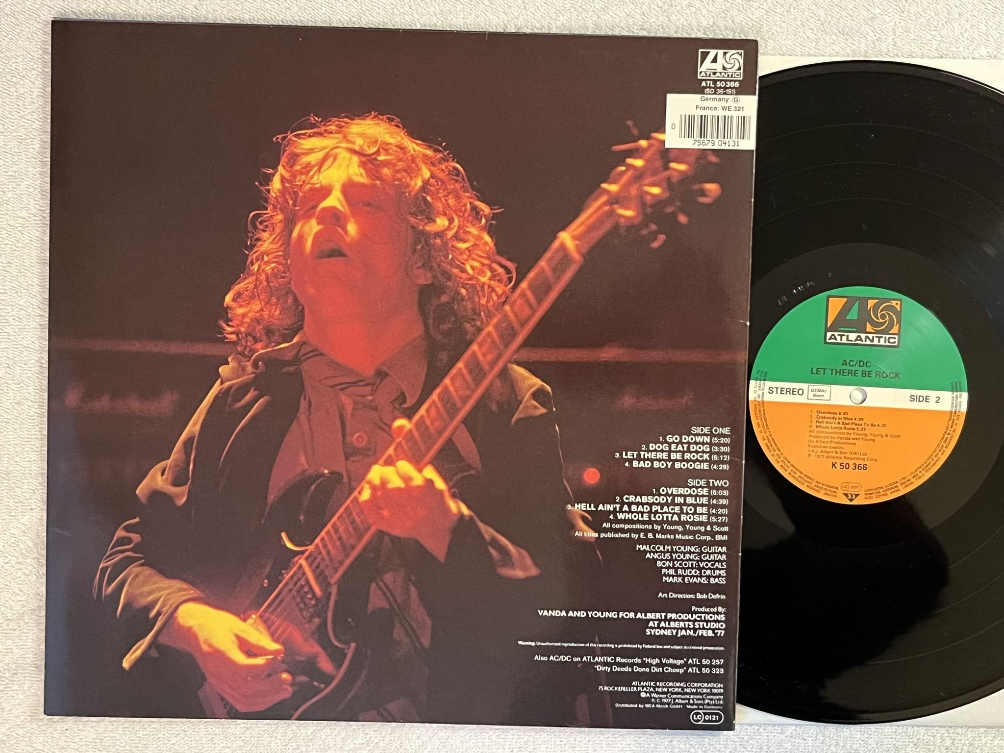 Omslagsbild för skivan AC/DC let there be rock LP -77 Ger ATLANTIC ATLANTA 50366