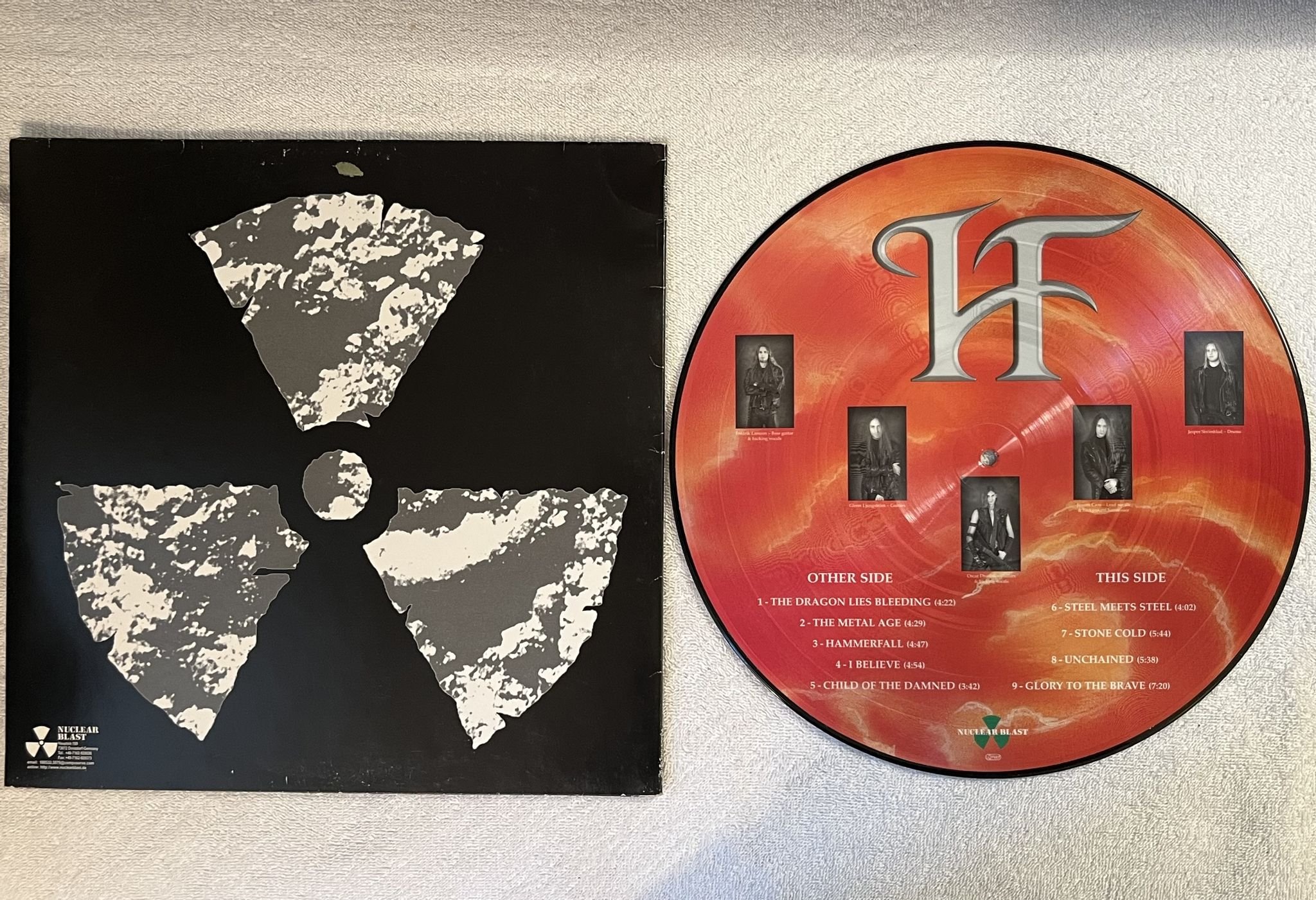 Omslagsbild för skivan HAMMERFALL Glory To The Brave LP -97 Ger NUCLEAR BLAST NB 265-1