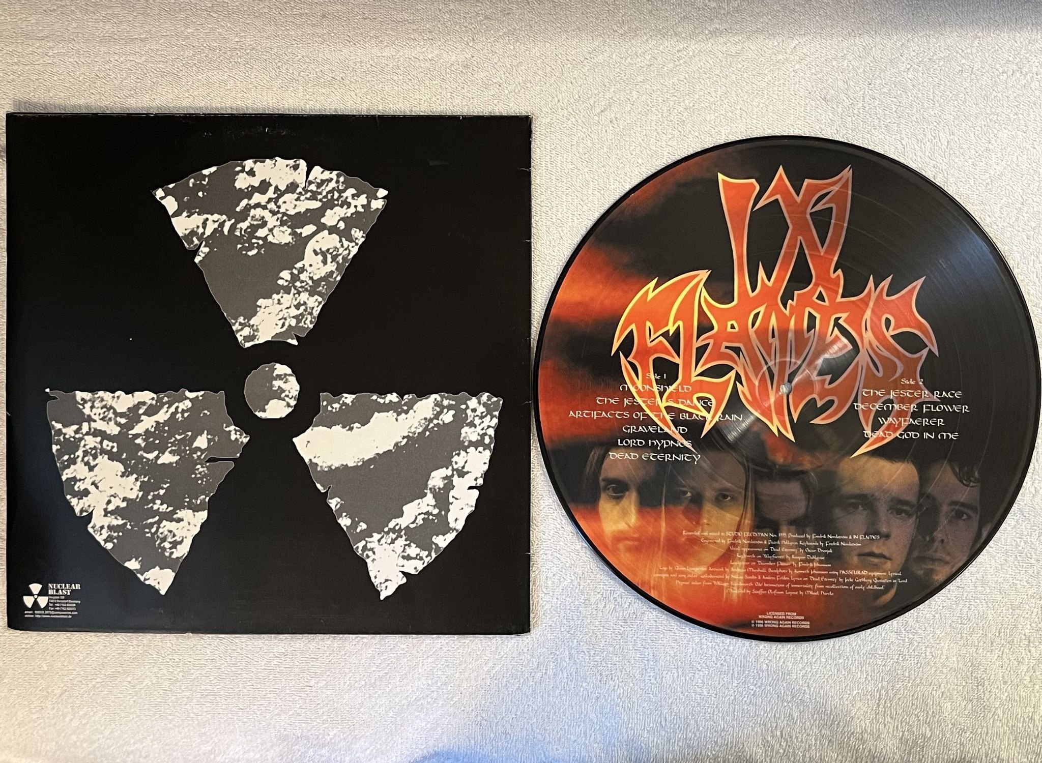 Omslagsbild för skivan IN FLAMES The Jester Race LP -96 Ger NUCLEAR BLAST NB 168-1