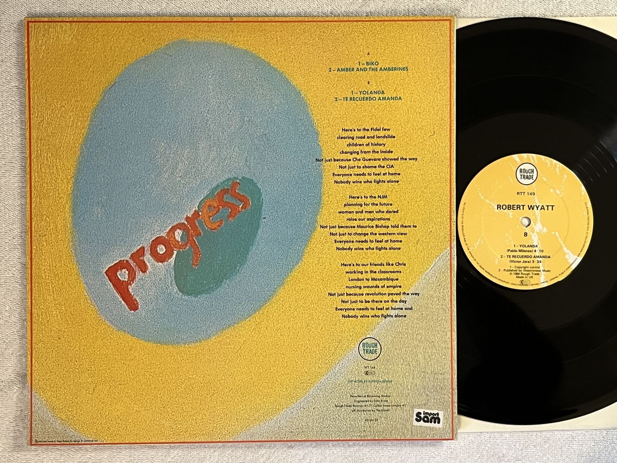 Omslagsbild för skivan ROBERT WYATT Work In Progress 12" -84 UK ROUGH TRADE RTT 149