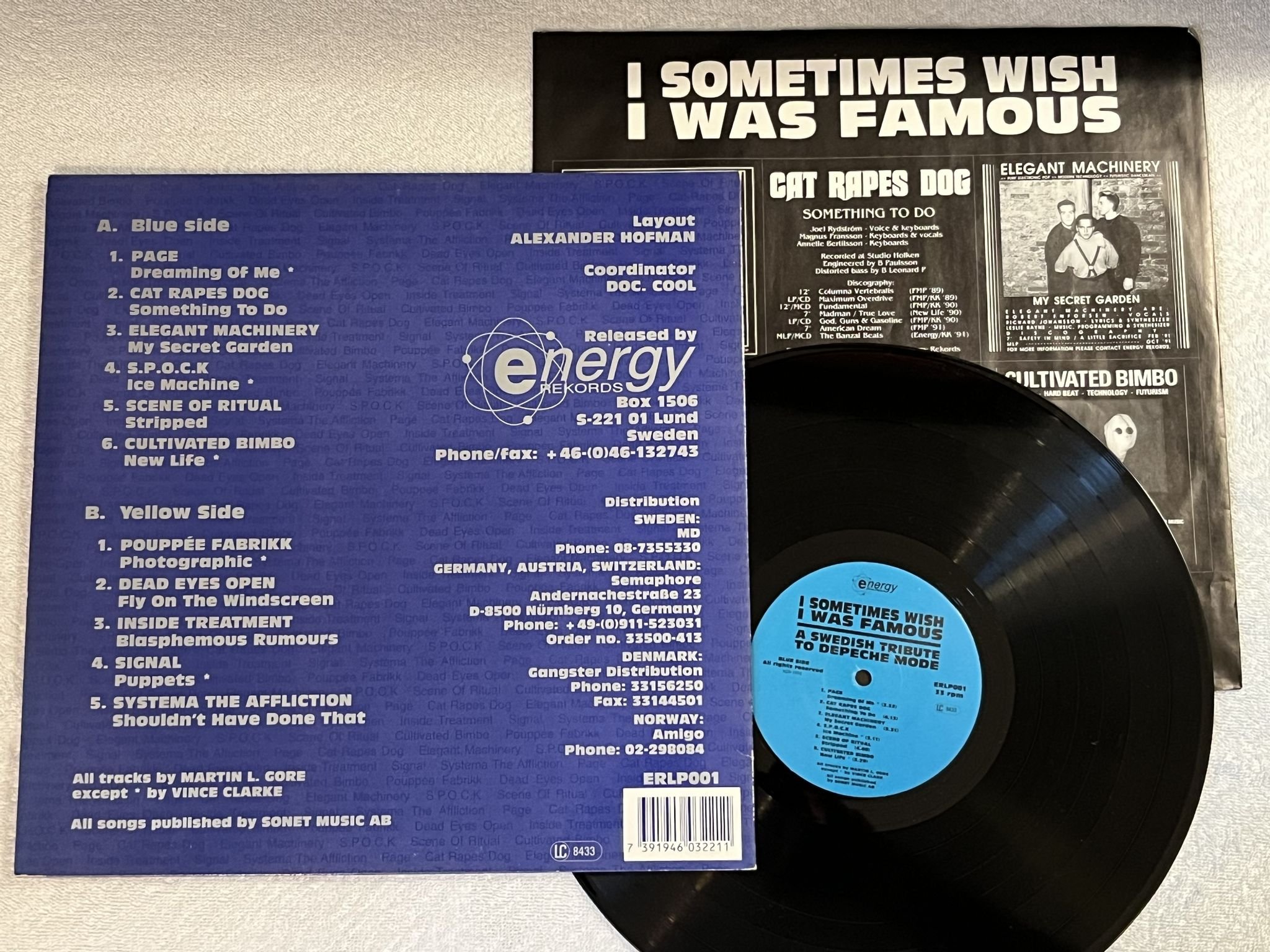 Omslagsbild för skivan V/A A Swedish Tribute To Depeche Mode LP -91 Swe ENERGY ERLP 001