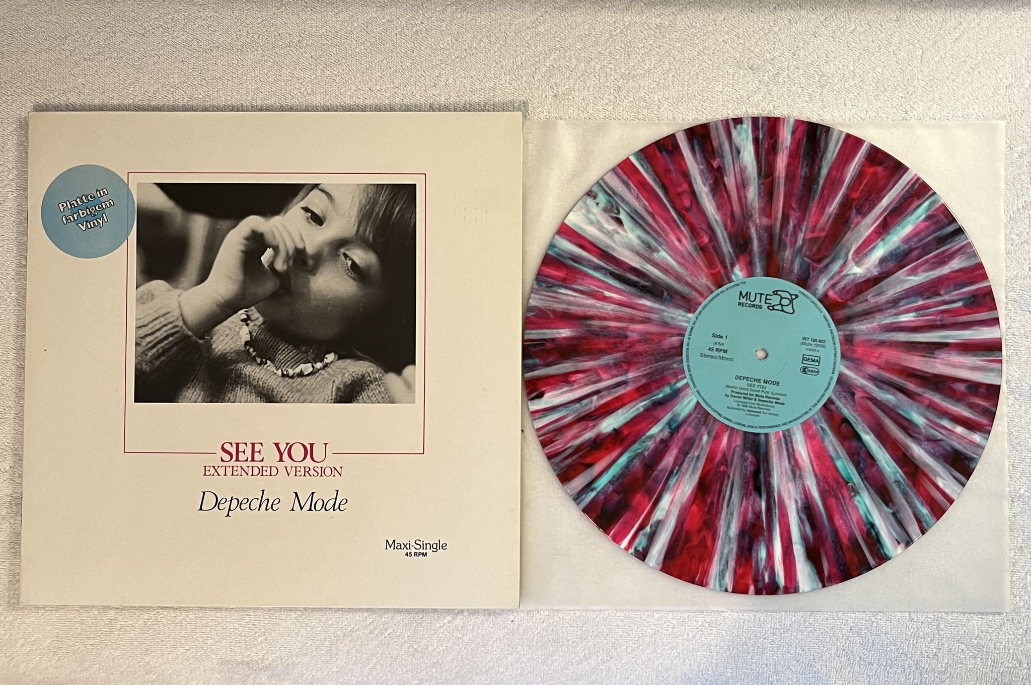 Omslagsbild för skivan DEPECHE MODE See You 12" -87 Ger MUTE INT 126.802 ** Rare Red Marbled **