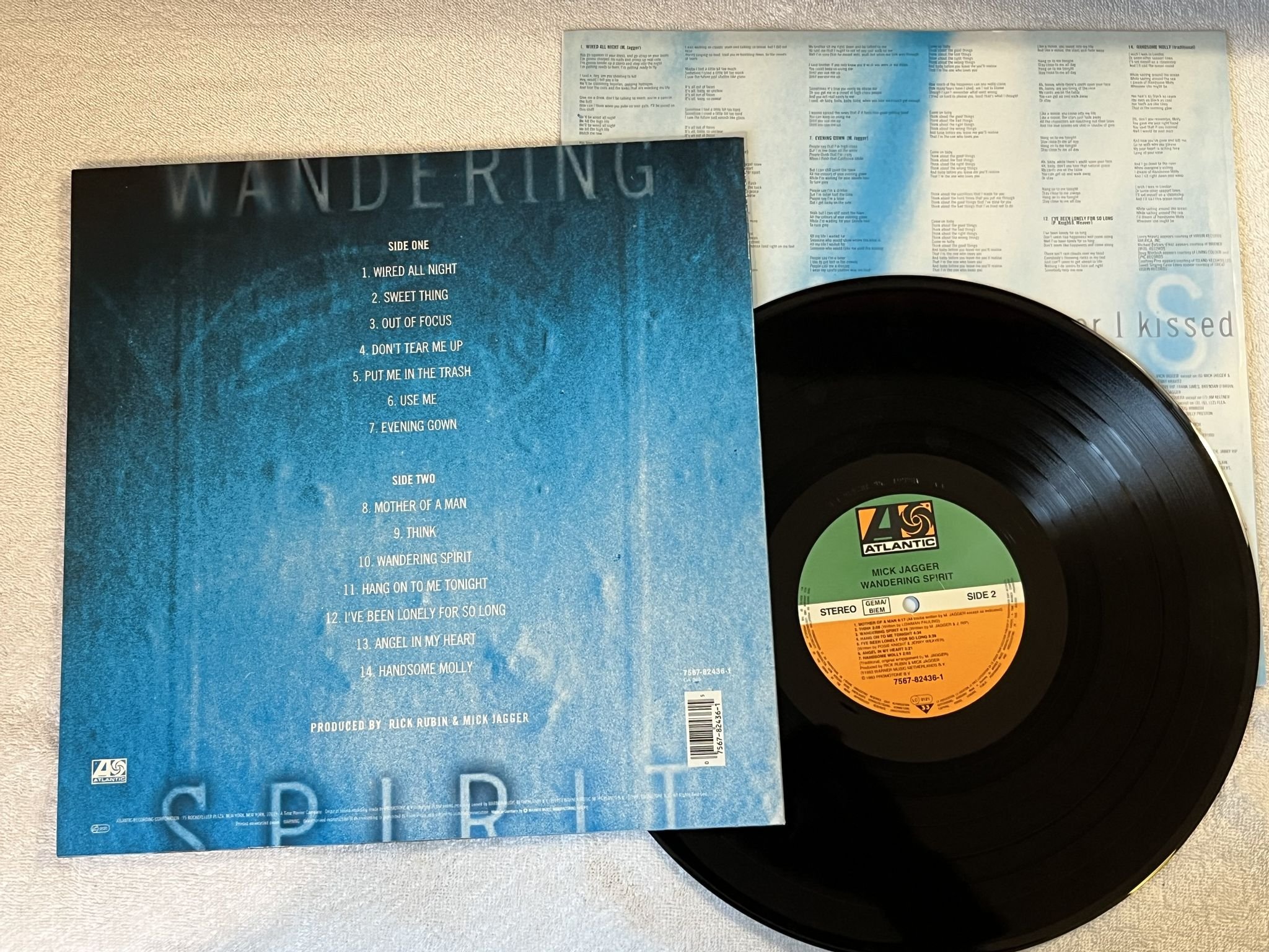 Omslagsbild för skivan MICK JAGGER Wandering Spirit LP -93 ATLANTIC 7567-82436-1