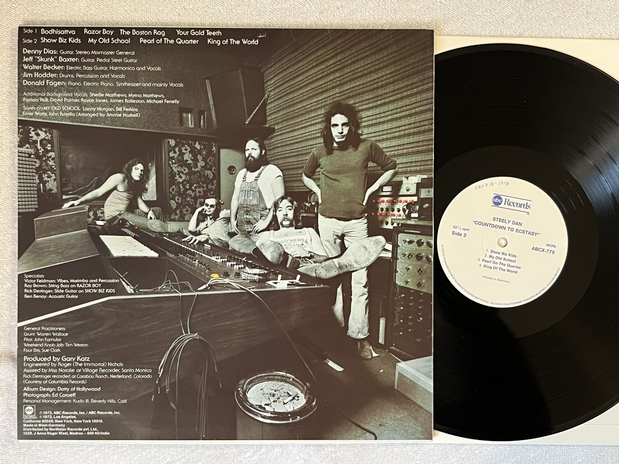 Omslagsbild för skivan STEELY DAN countdown to ecstasy LP Ger/India ABC ABCX 779