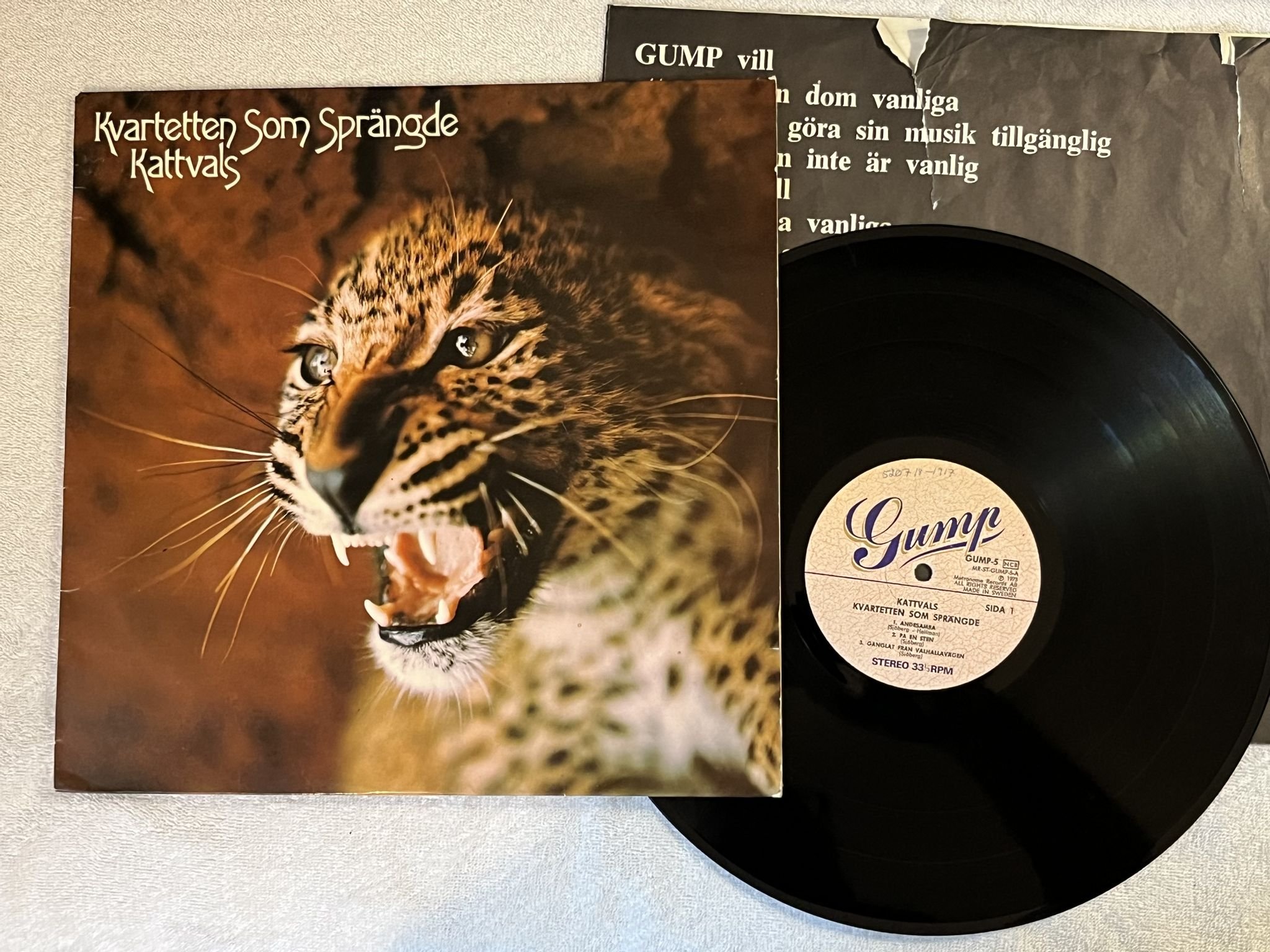 Omslagsbild för skivan KVARTETTEN SOM SPRÄNGDE Kattvals LP -73 Swe GUMP - 5 *** RARE PROG ***