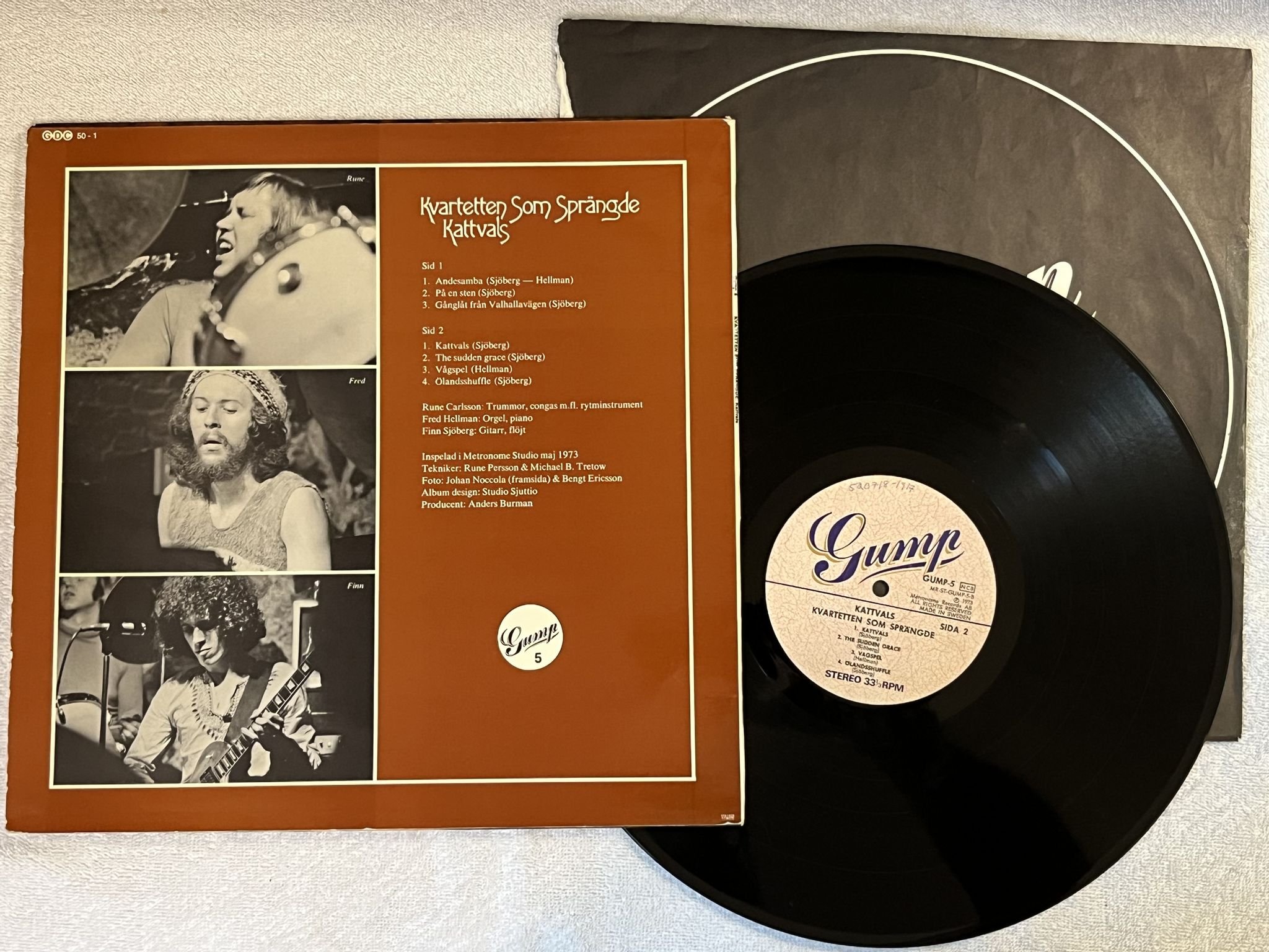 Omslagsbild för skivan KVARTETTEN SOM SPRÄNGDE Kattvals LP -73 Swe GUMP - 5 *** RARE PROG ***