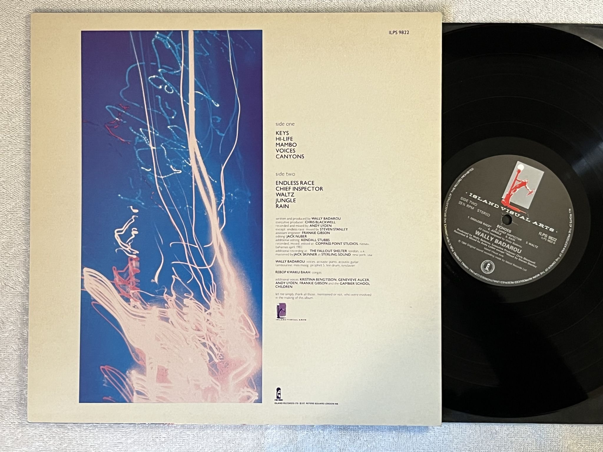 Omslagsbild för skivan WALLY BADAROU Echoes LP -84 UK ISLAND ILPS 9822