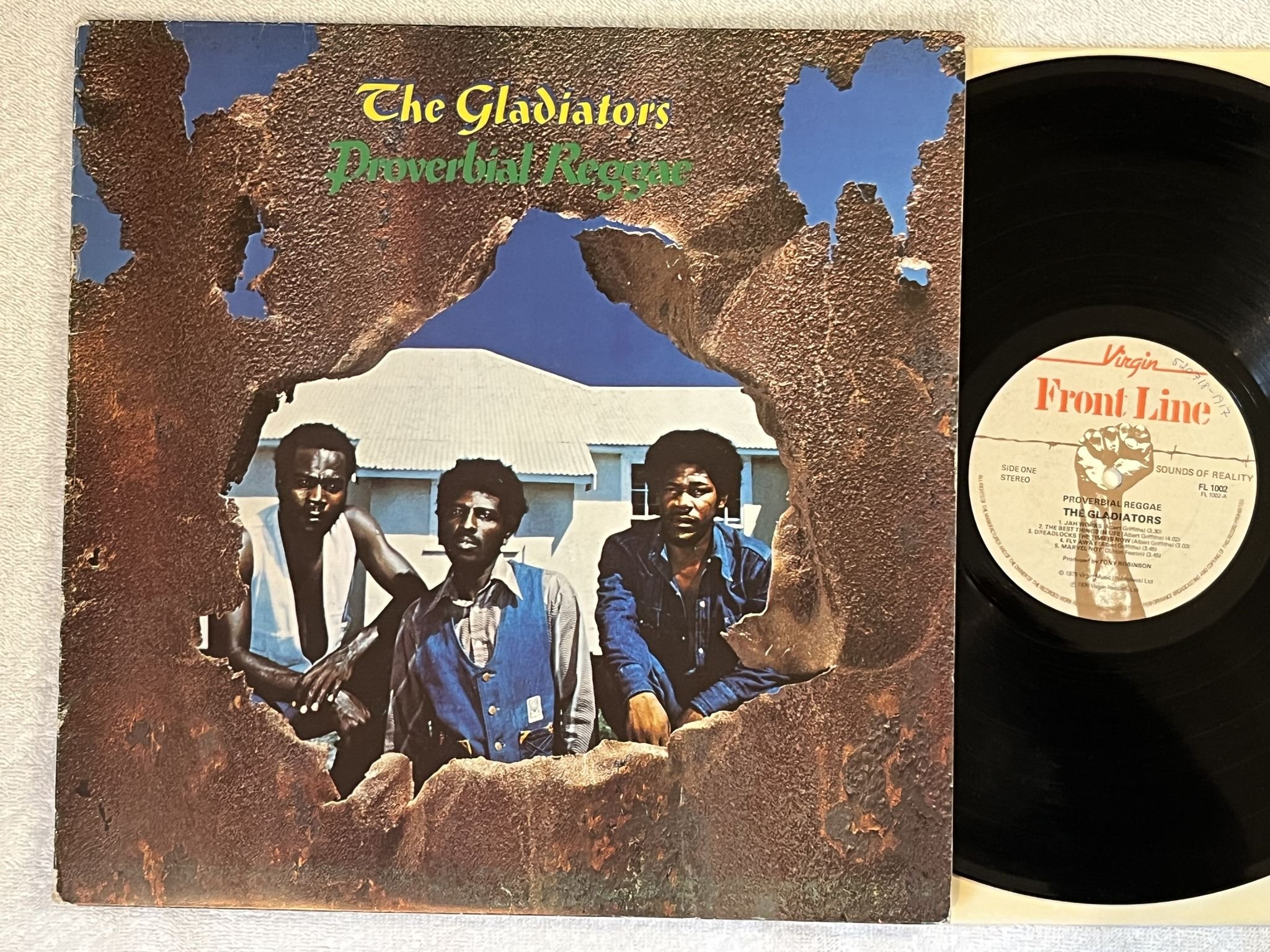 Omslagsbild för skivan THE GLADIATORS proverbial reggae LP -78 UK FRONT LINE FL 1002