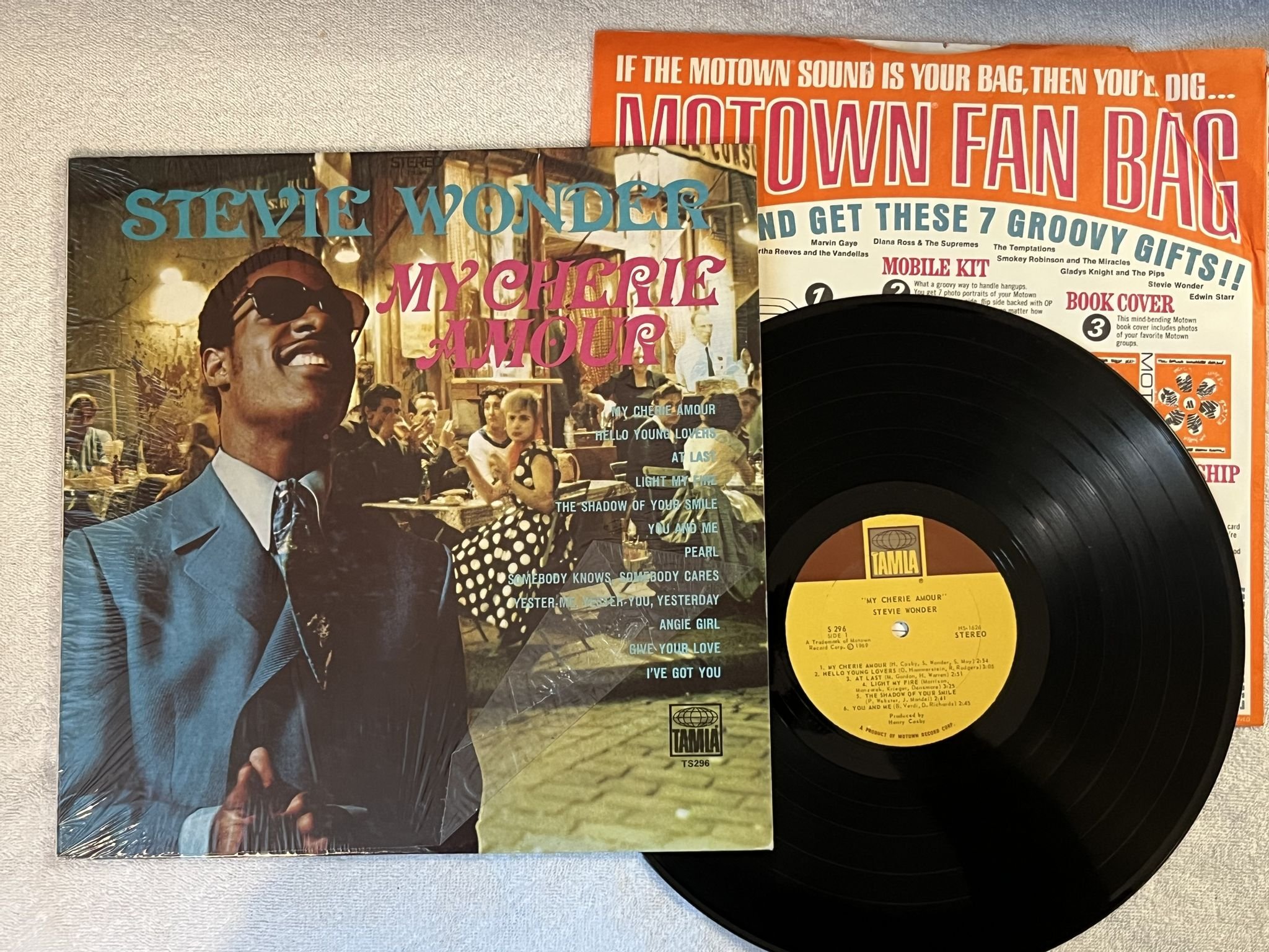 Omslagsbild för skivan STEVIE WONDER my cherie amour LP -69 US TAMLA S 296
