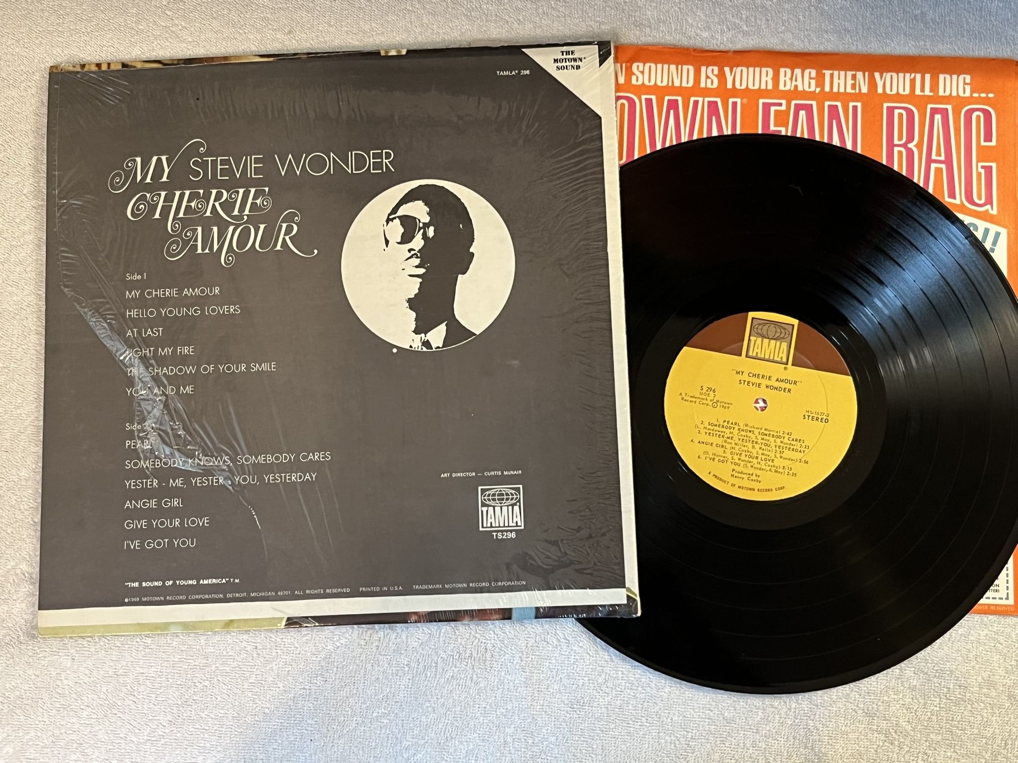 Omslagsbild för skivan STEVIE WONDER my cherie amour LP -69 US TAMLA S 296
