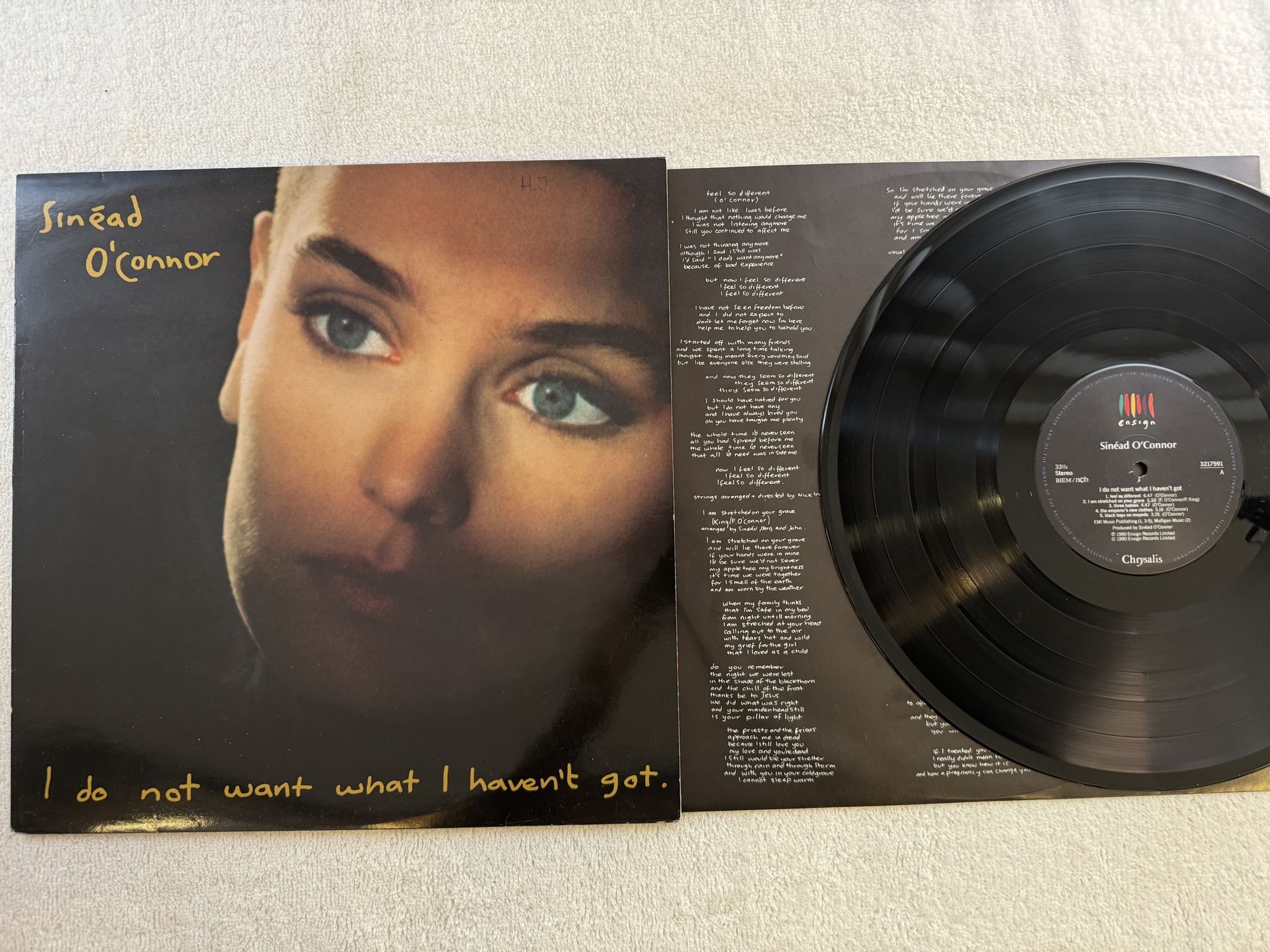 Omslagsbild för skivan SINEAD O'CONNOR I Do Not Want What I Haven't Got LP -90 ncb ENSIGN 3217591