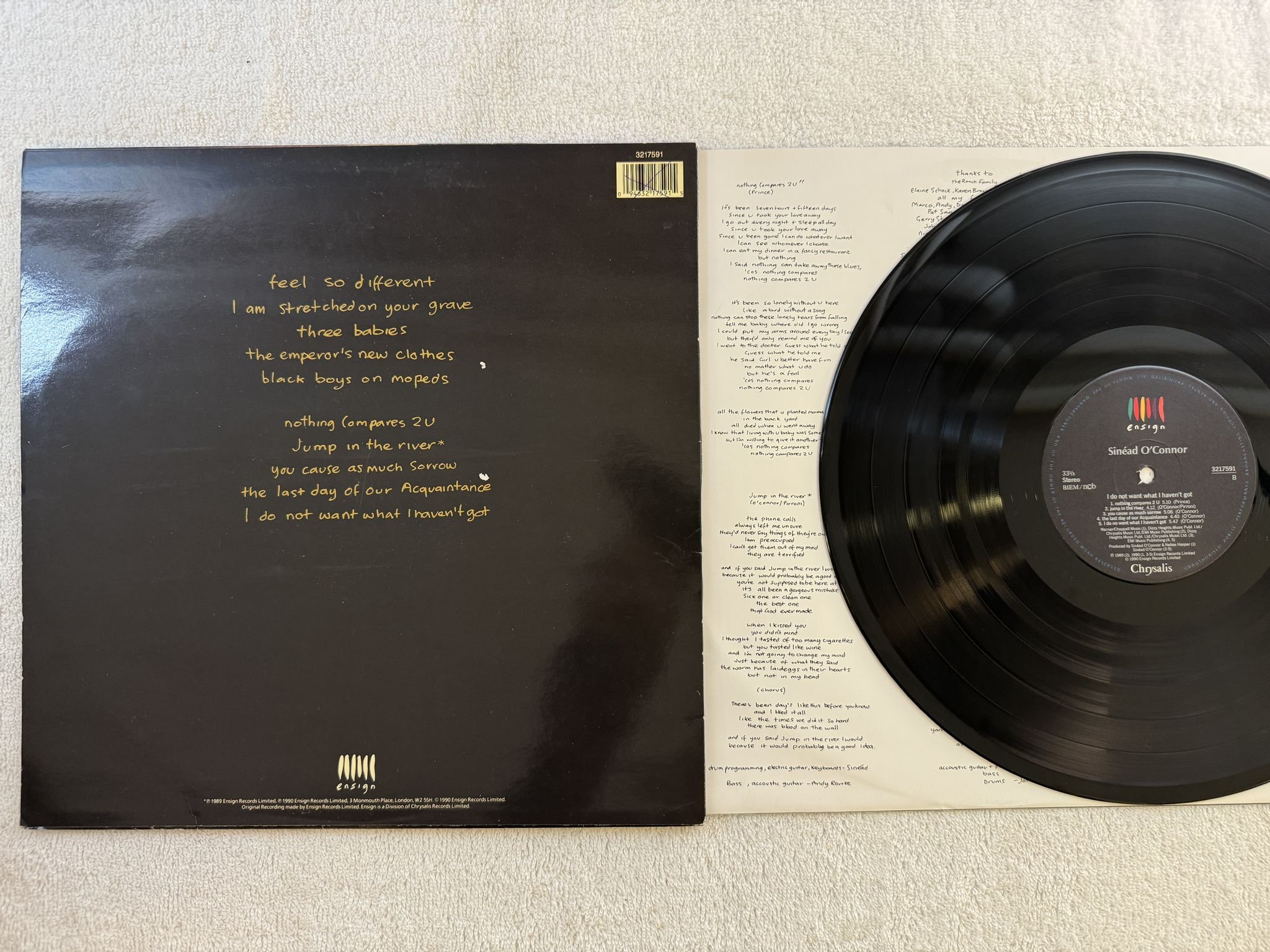 Omslagsbild för skivan SINEAD O'CONNOR I Do Not Want What I Haven't Got LP -90 ncb ENSIGN 3217591