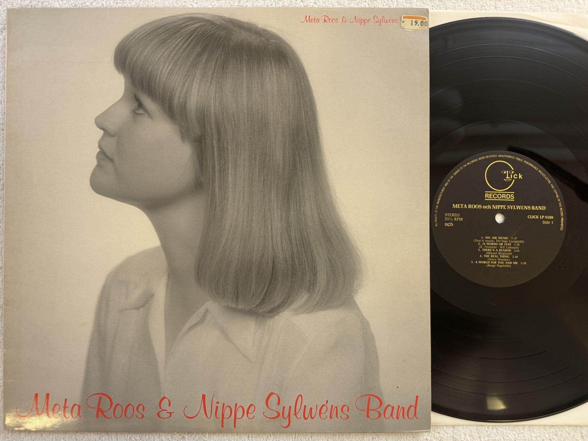 Omslagsbild för skivan META ROOS & NIPPE SYLWENS BAND - s/t LP -80 CLICK 6580 *** BOSSA SOUL JAZZ ***
