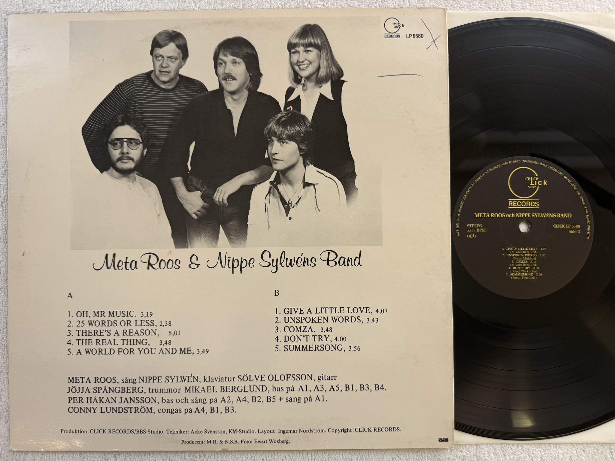 Omslagsbild för skivan META ROOS & NIPPE SYLWENS BAND - s/t LP -80 CLICK 6580 *** BOSSA SOUL JAZZ ***