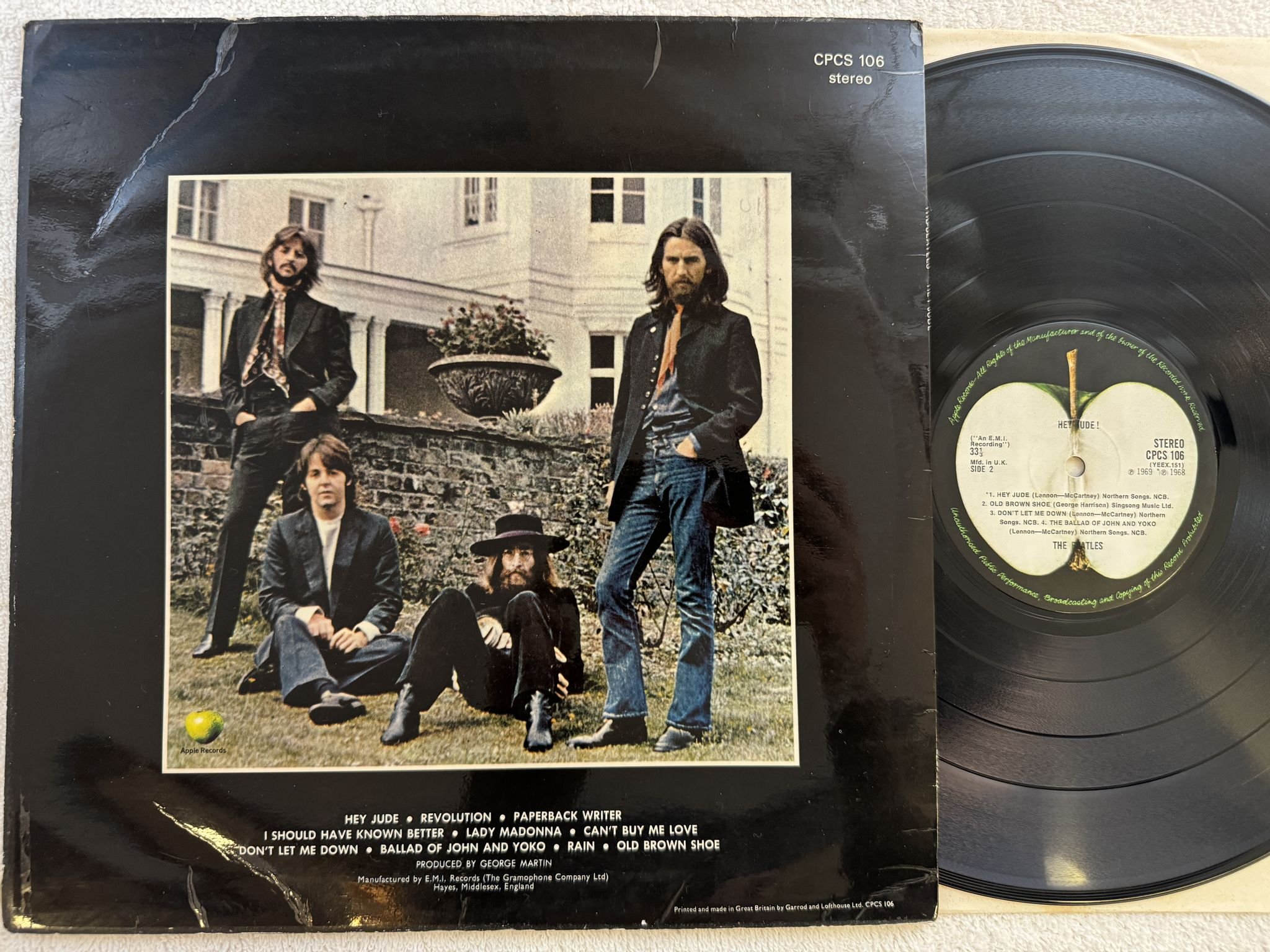 Omslagsbild för skivan THE BEATLES hey Jude! LP UK APPLE CPCS 106 ** EXPORT PRESS **