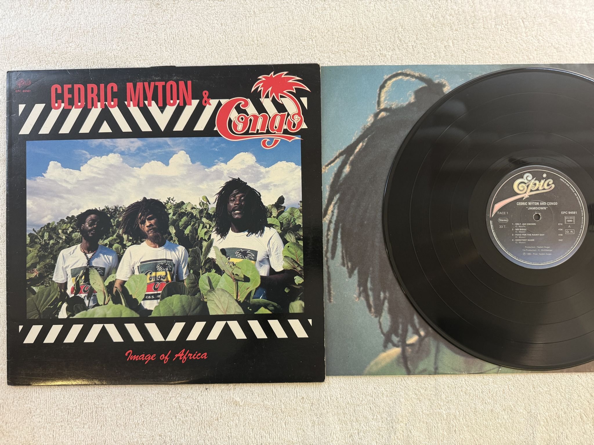 Omslagsbild för skivan CEDRIC MYTON AND CONGO jamdown LP -80 Fra EPIC EPC 84581