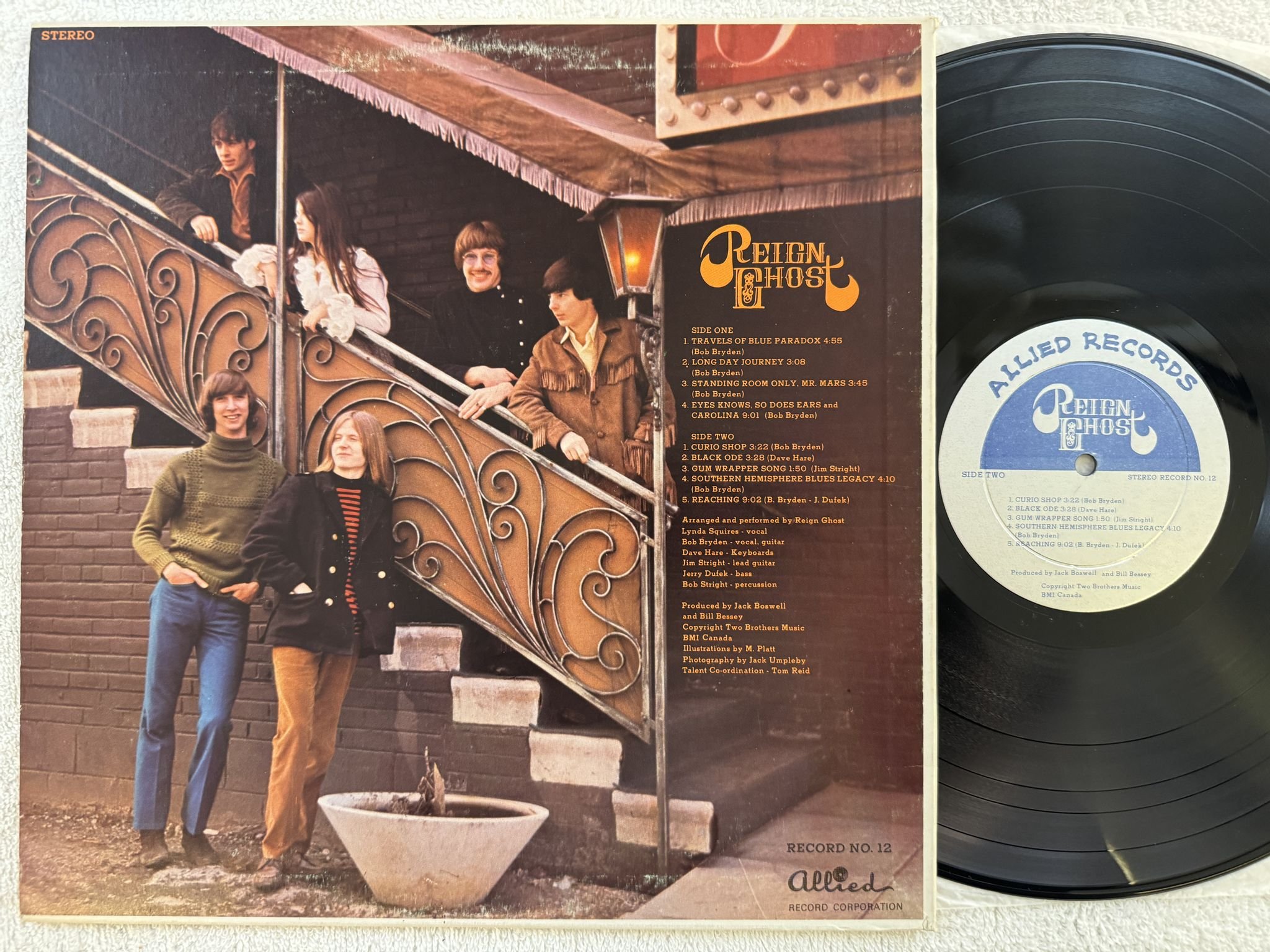 Omslagsbild för skivan REIGN GHOST s/t LP -68 Canada ALLIED RECORDS Record No. 12 ** MEGA RARE PSYCH **