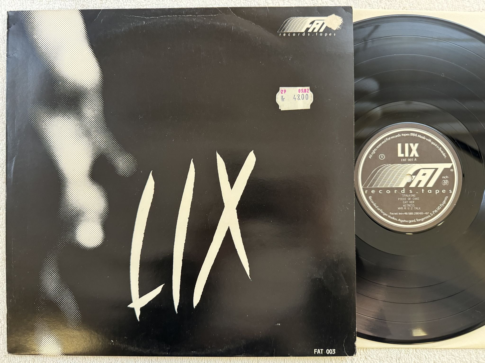 Omslagsbild för skivan LIX s/t LP -84 Swe FAT RECORDS & TAPES FAT 003