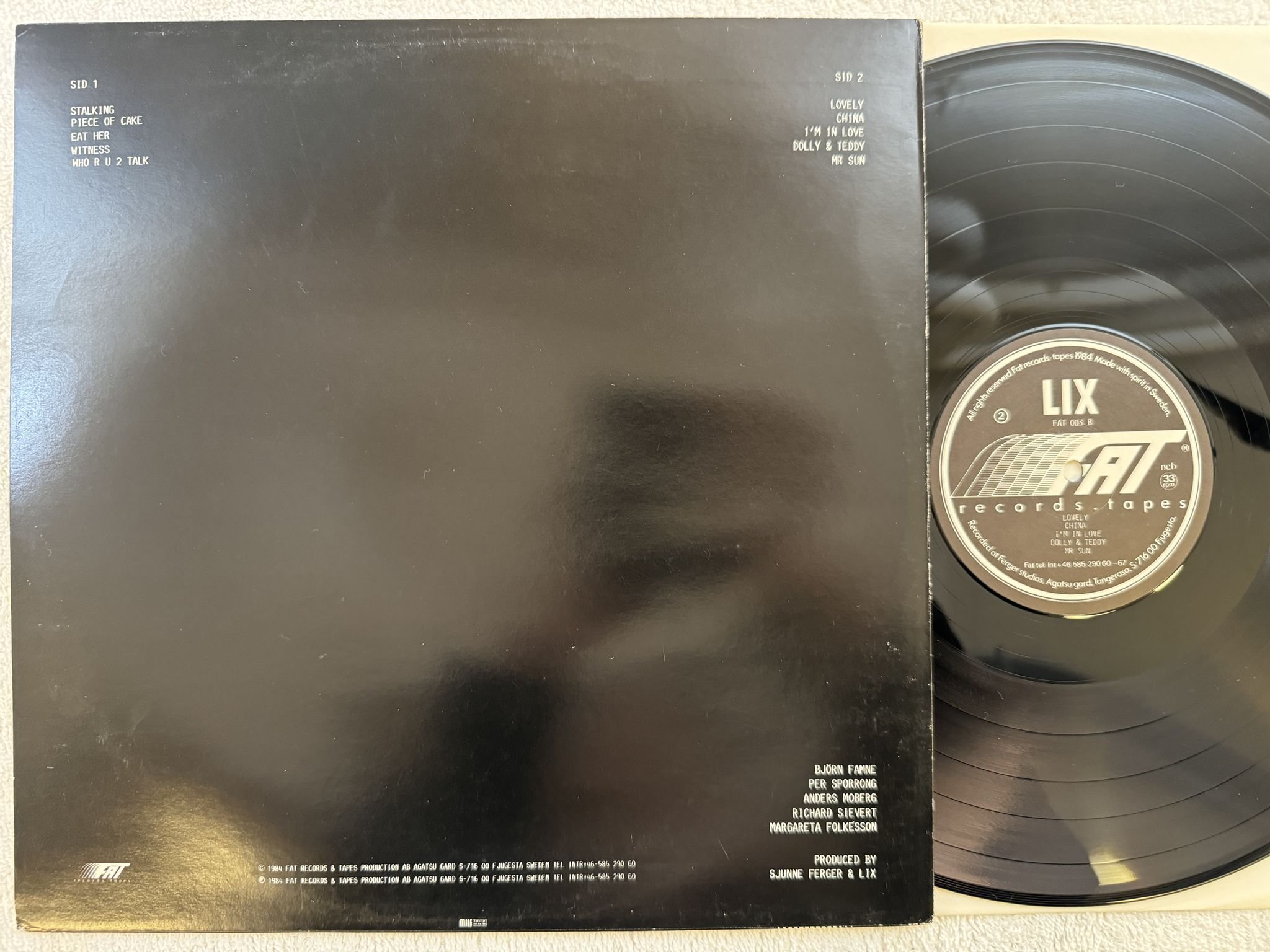Omslagsbild för skivan LIX s/t LP -84 Swe FAT RECORDS & TAPES FAT 003