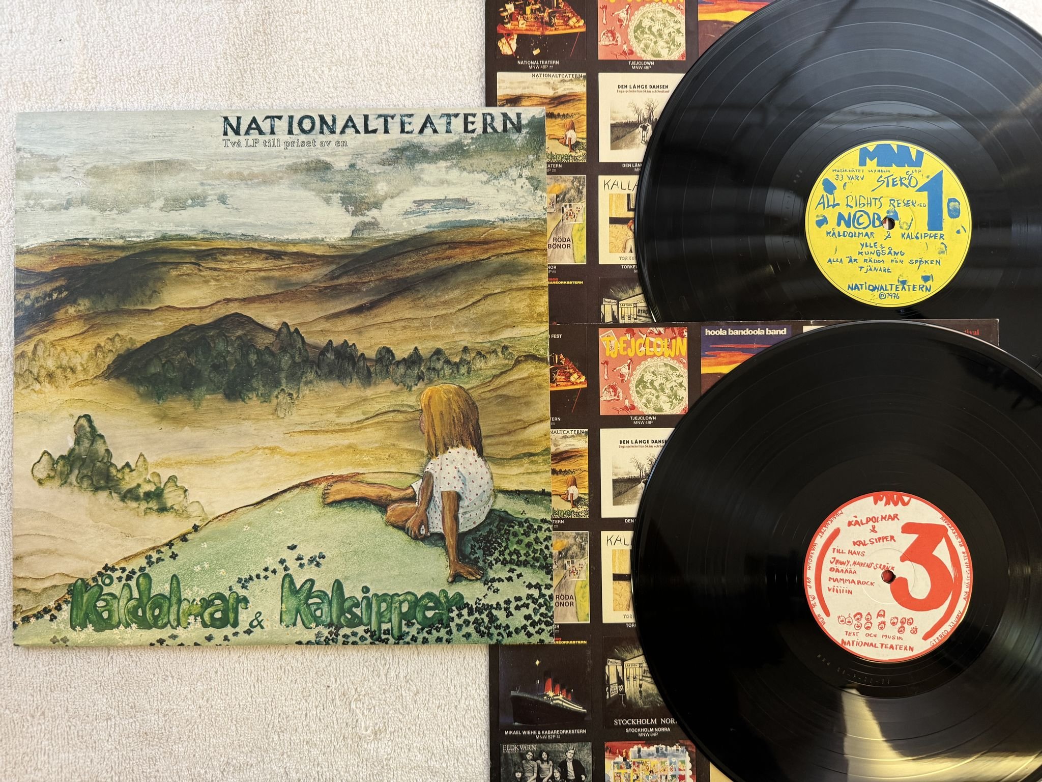 Omslagsbild för skivan NATIONALTEATERN kåldolmar & Kalsipper 2xLP -76 Swe MNW 64P ** SPELPLAN **