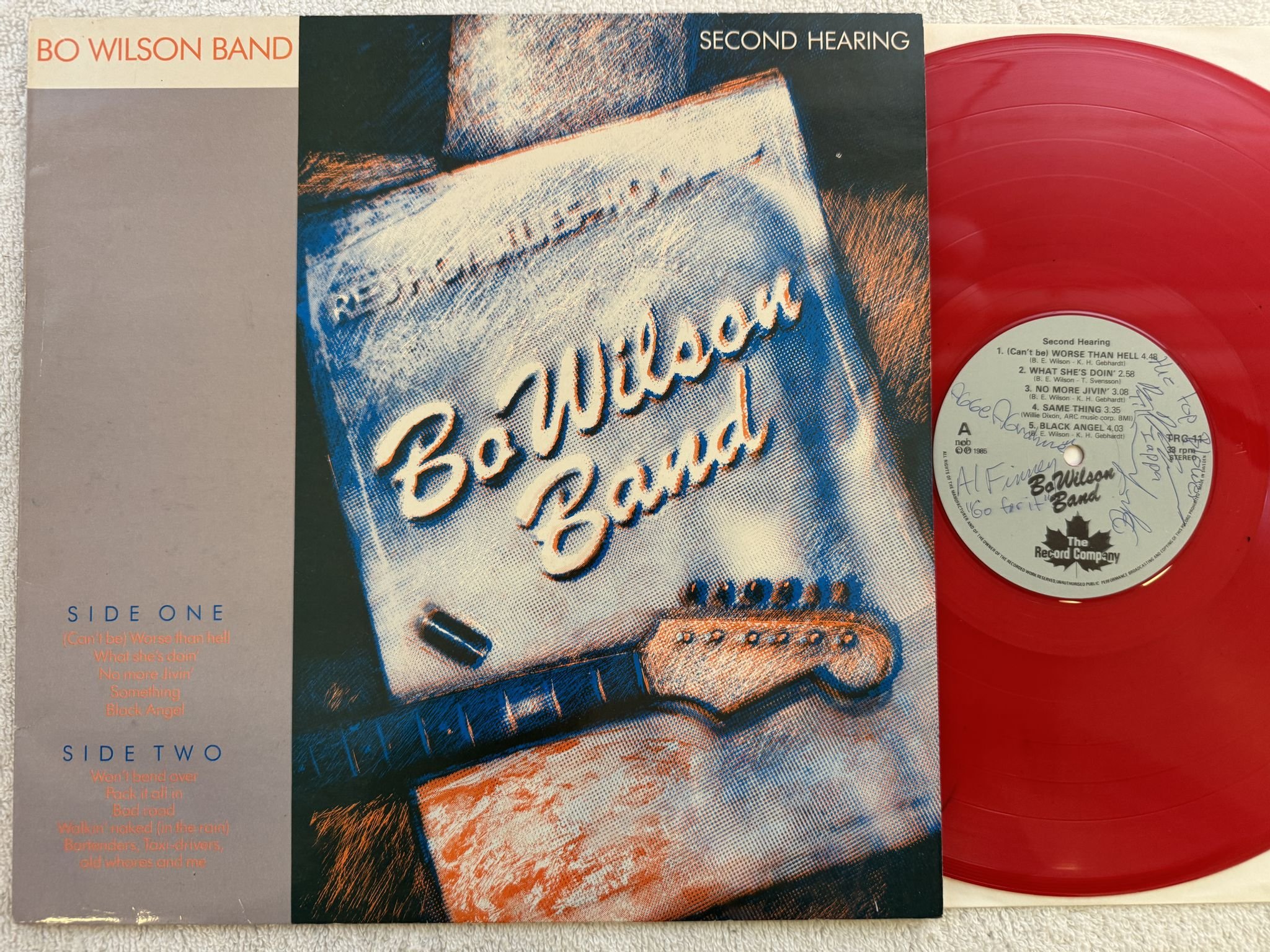 Omslagsbild för skivan BO WILSON BAND second hearing LP -85 Swe TRC 11
