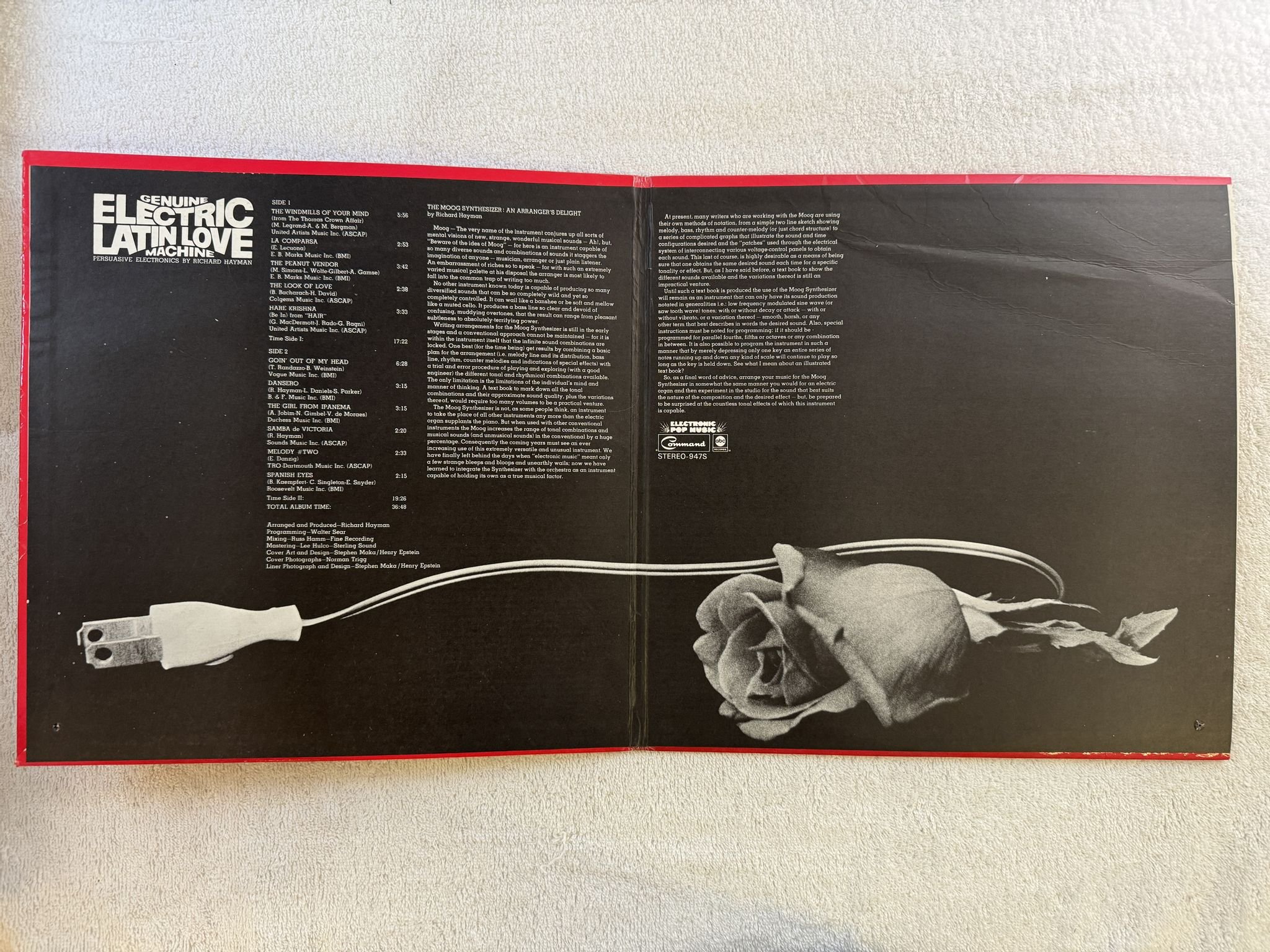 Omslagsbild för skivan RICHARD HAYMAN genuine electric latin love machine LP -69 US COMMAND COM 947 S