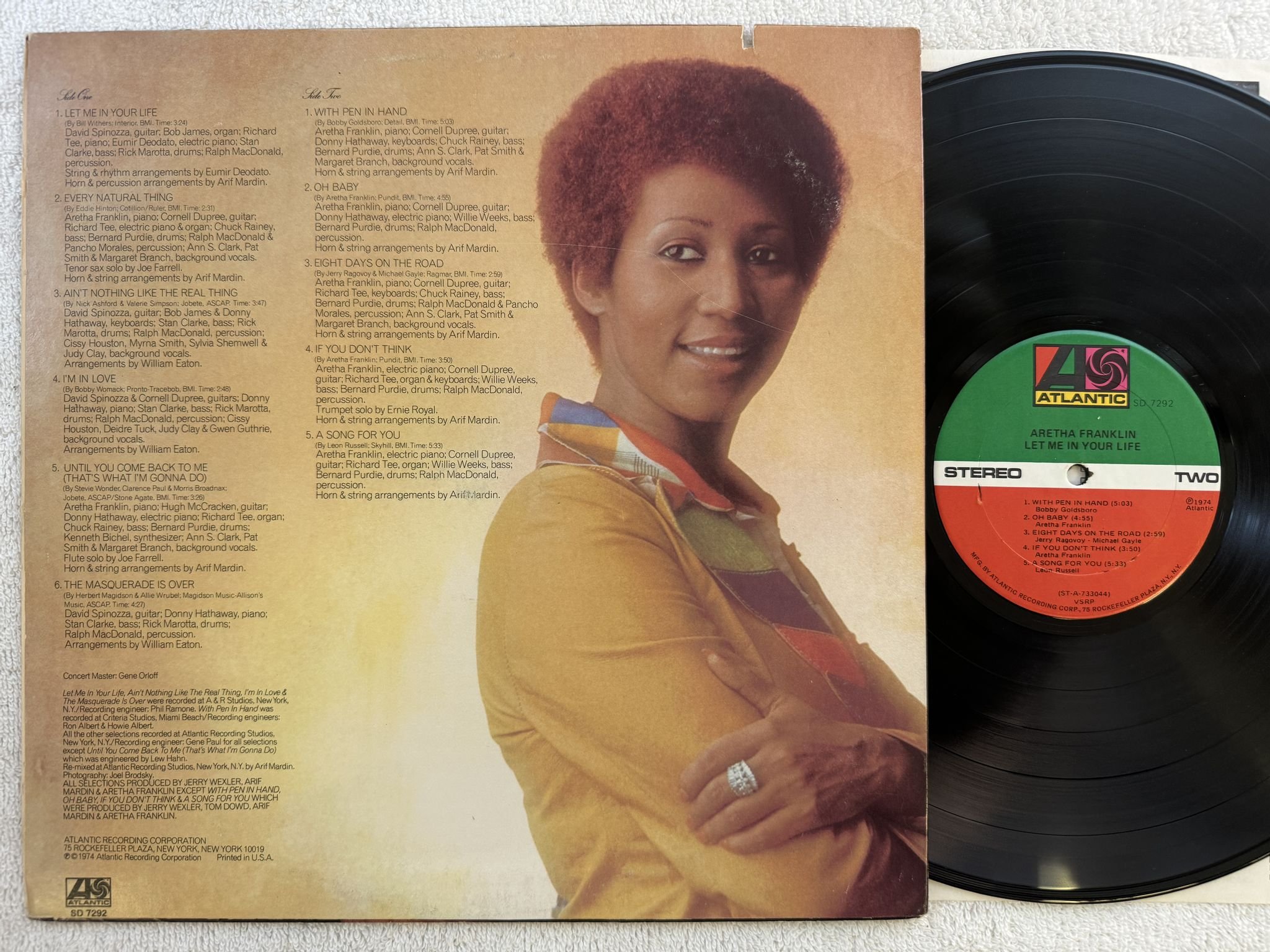Omslagsbild för skivan ARETHA FRANKLIN let me in your life LP -74 US ATLANTIC SD 7292