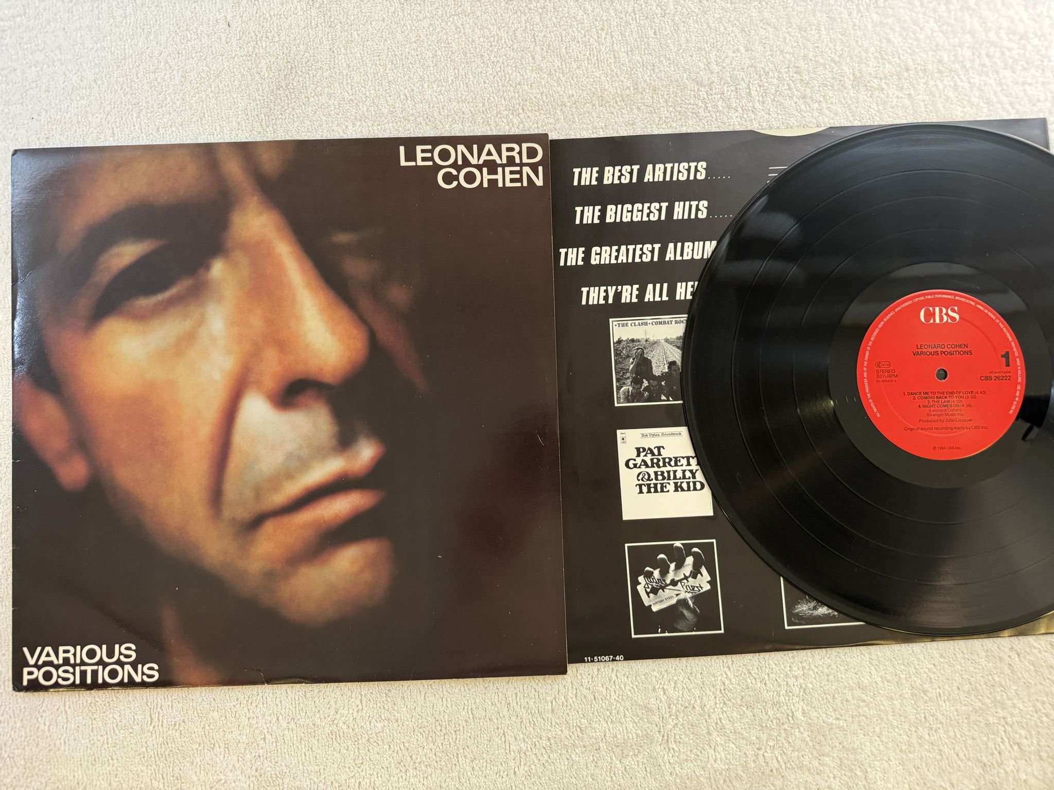 Omslagsbild för skivan LEONARD COHEN various positions LP -84 Hol CBS 26222