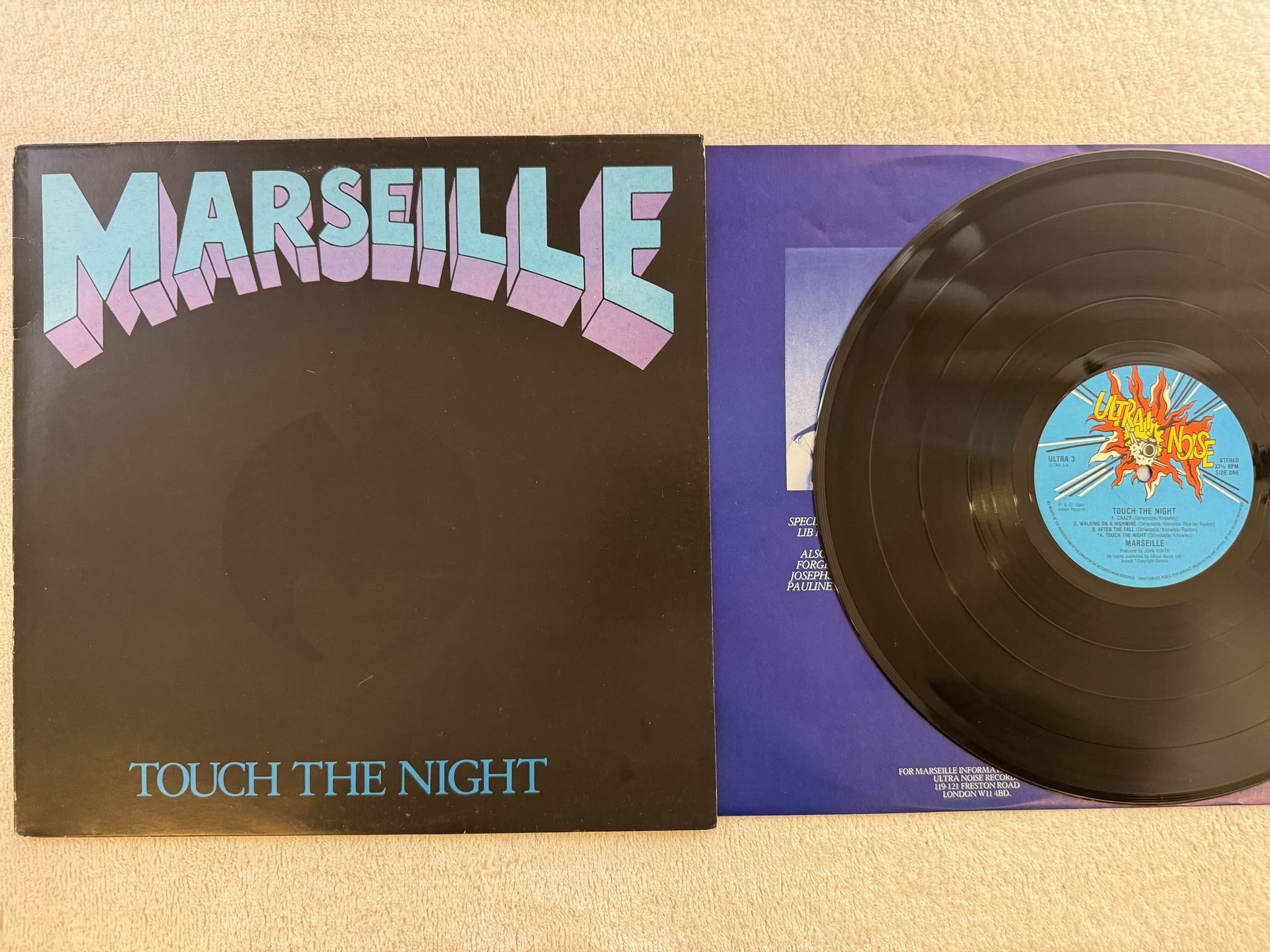 Omslagsbild för skivan MARSEILLE touch the night LP -84 UK ULTRA! NOISE ULTRA-3