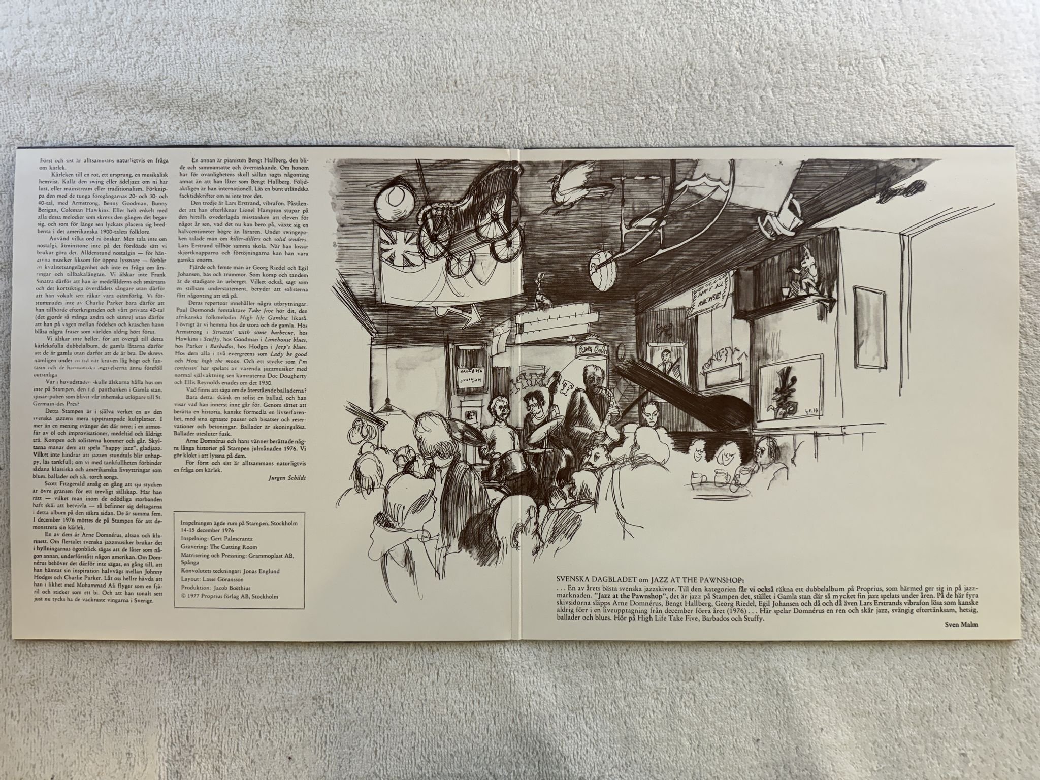 Omslagsbild för skivan ARNE DOMNERUS jazz at the pawnshop 2xLP PROPHONE PROP 7779