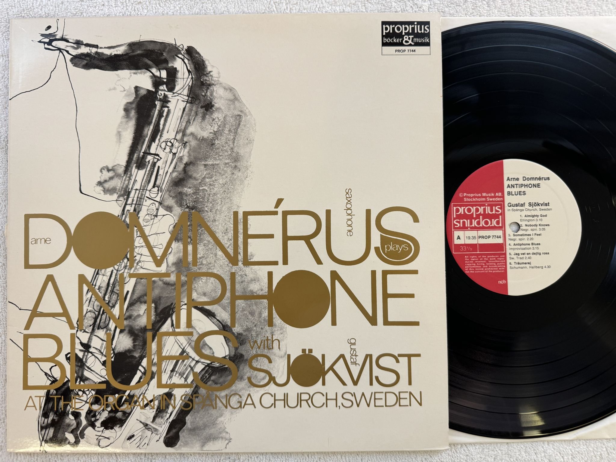 Omslagsbild för skivan ARNE DOMNERUS antiphone blues LP PROPHONE PROP 7744