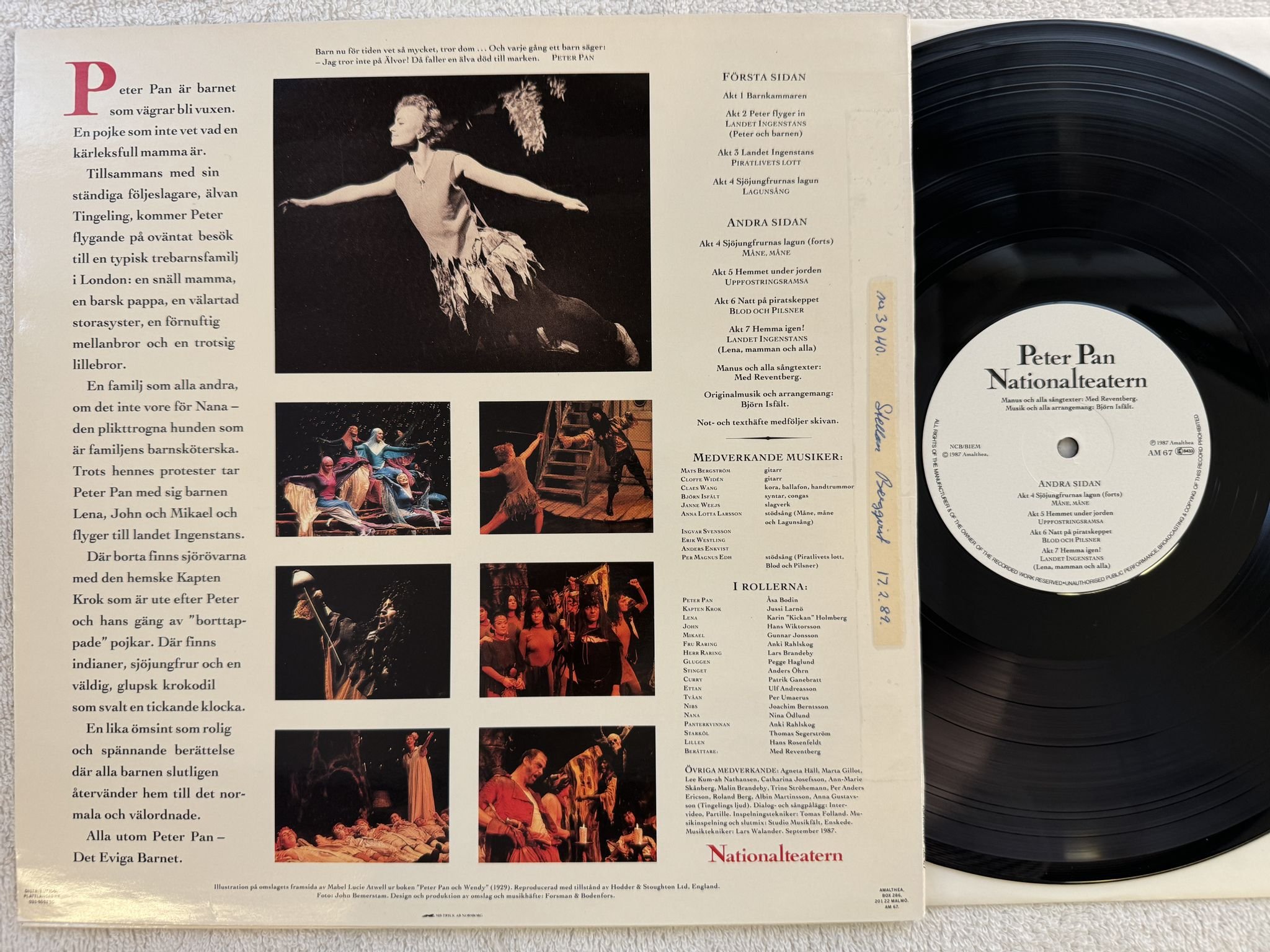 Omslagsbild för skivan NATIONALTEATERN Peter Pan LP -87 Swe AMALTHEA AM-67