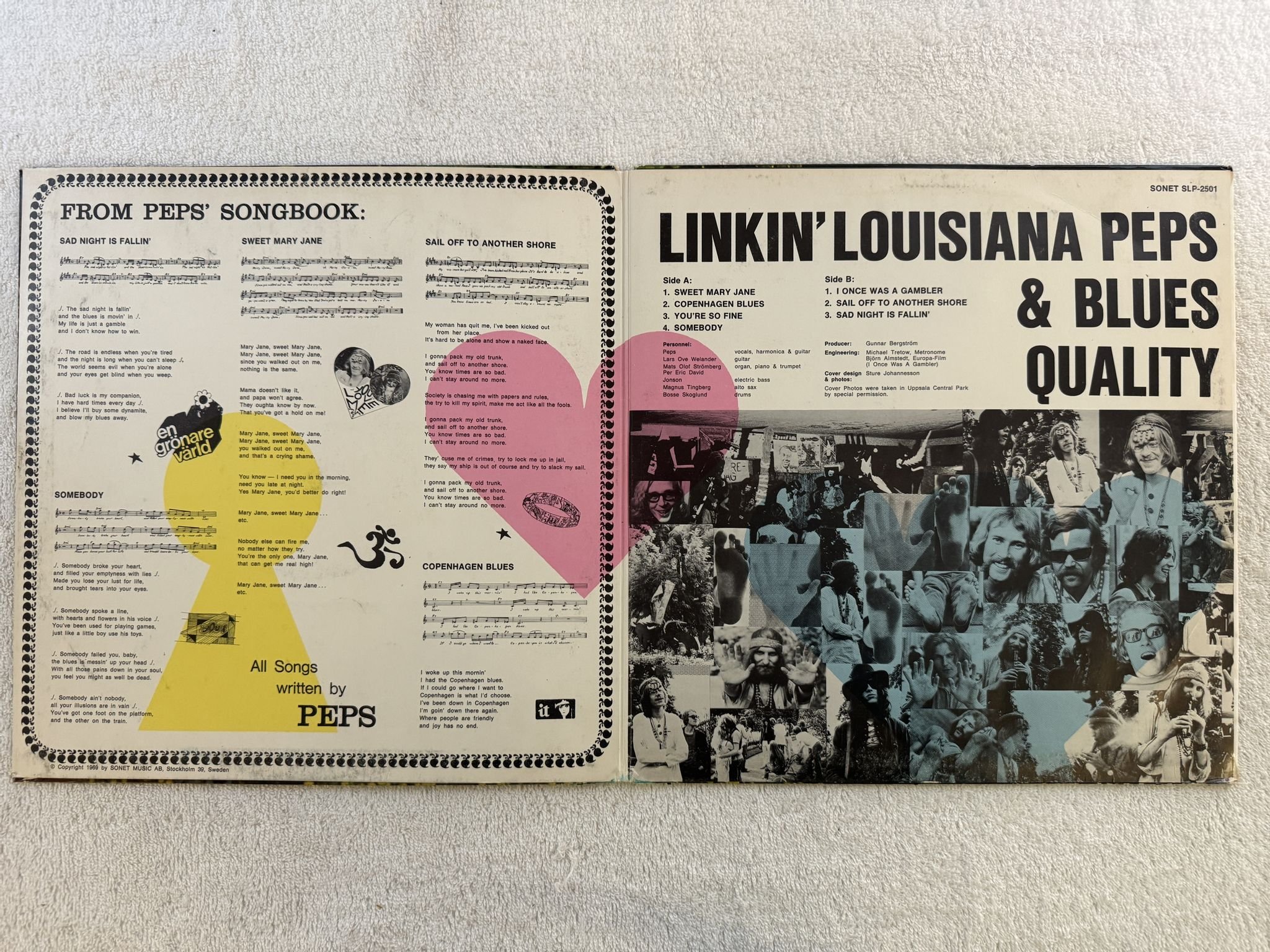 Omslagsbild för skivan PEPS & BLUES QUALITY sweet mary jane LP -69 Swe SONET SLP 2501