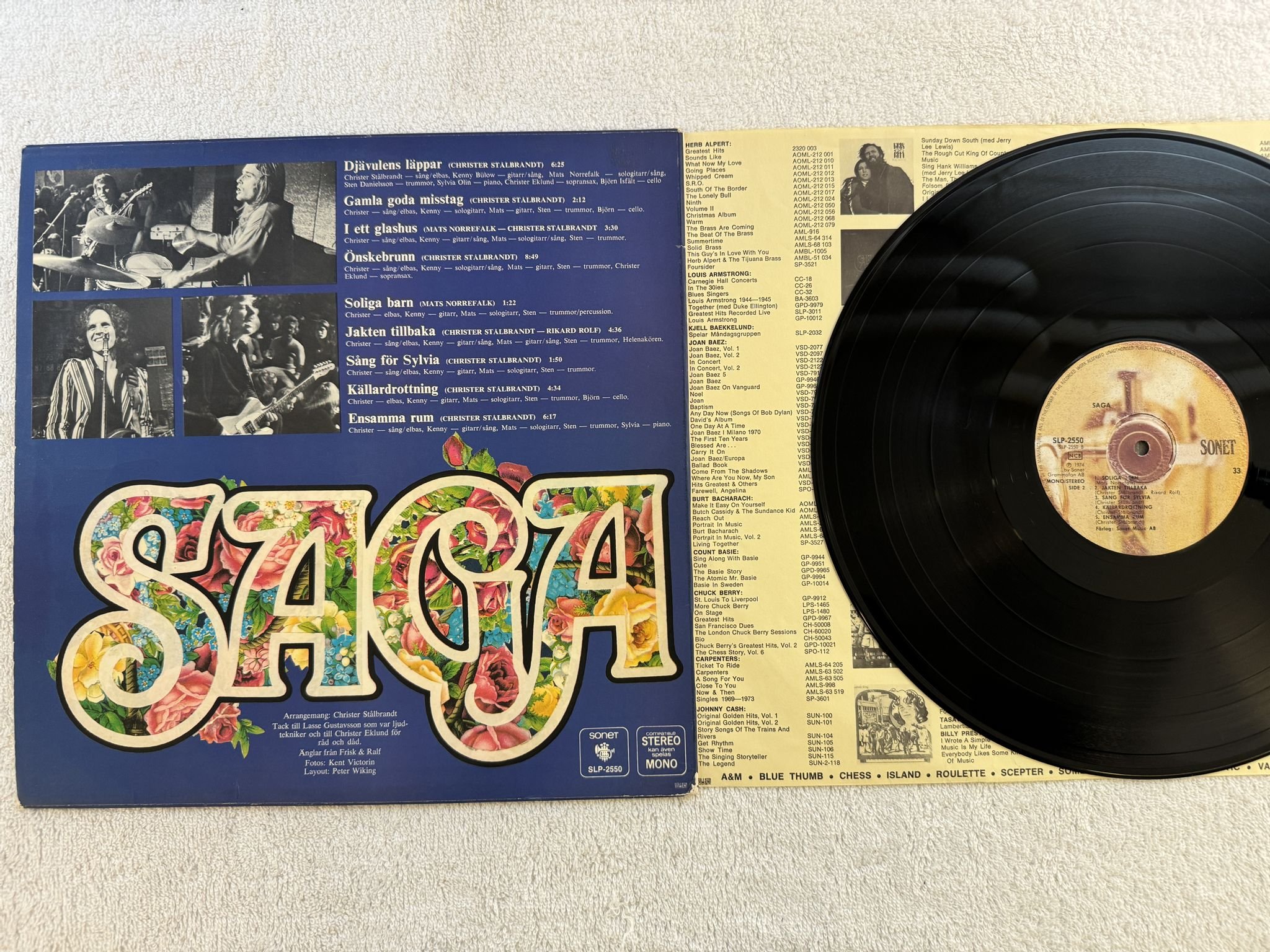 Omslagsbild för skivan SAGA s/t LP -74 Swe SONET SLP 2550 *** HARD PROG ***