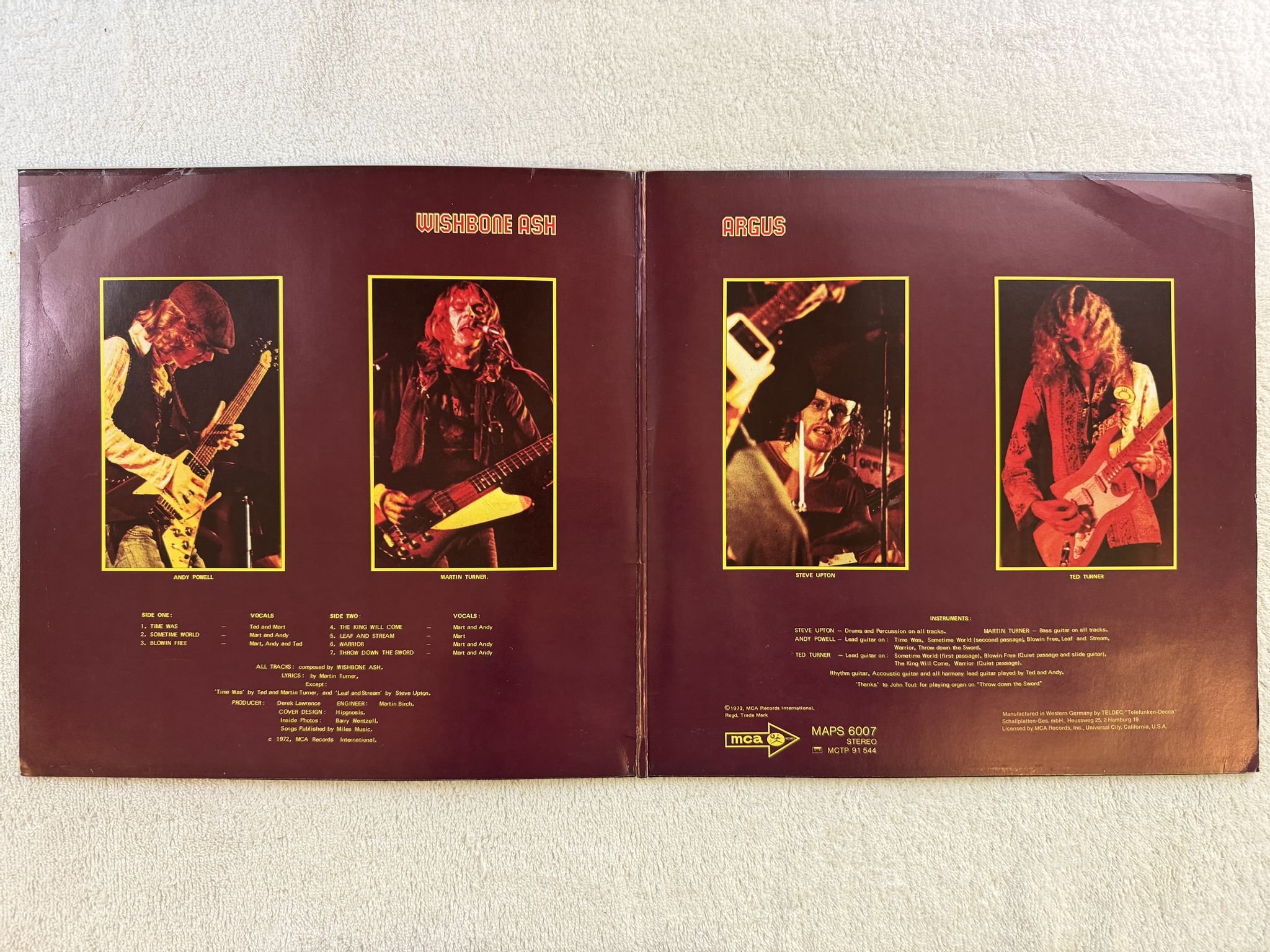 Omslagsbild för skivan WISHBONE ASH argus LP -71 UK MCA MDKS 8006