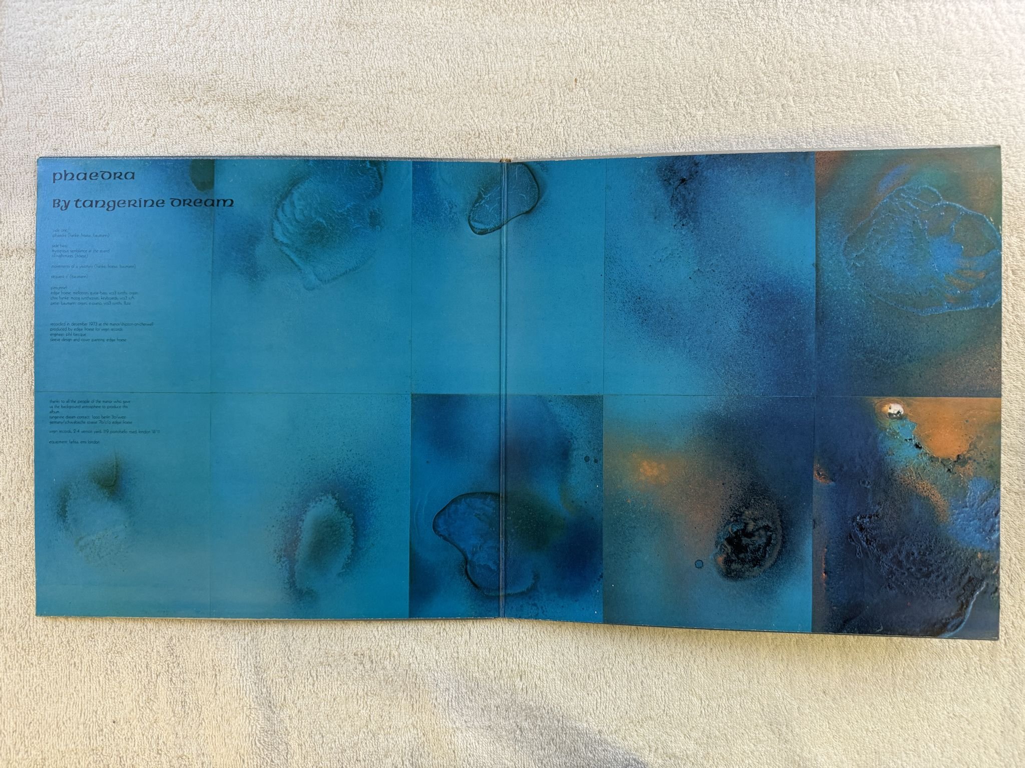 Omslagsbild för skivan TANGERINE DREAM phaedra LP UK VIRGIN V2010