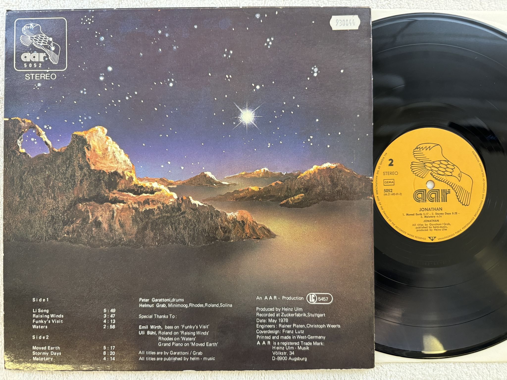 Omslagsbild för skivan JONATHAN s/t LP -78 Ger AAR 5052 *** KRAUTROCK ***