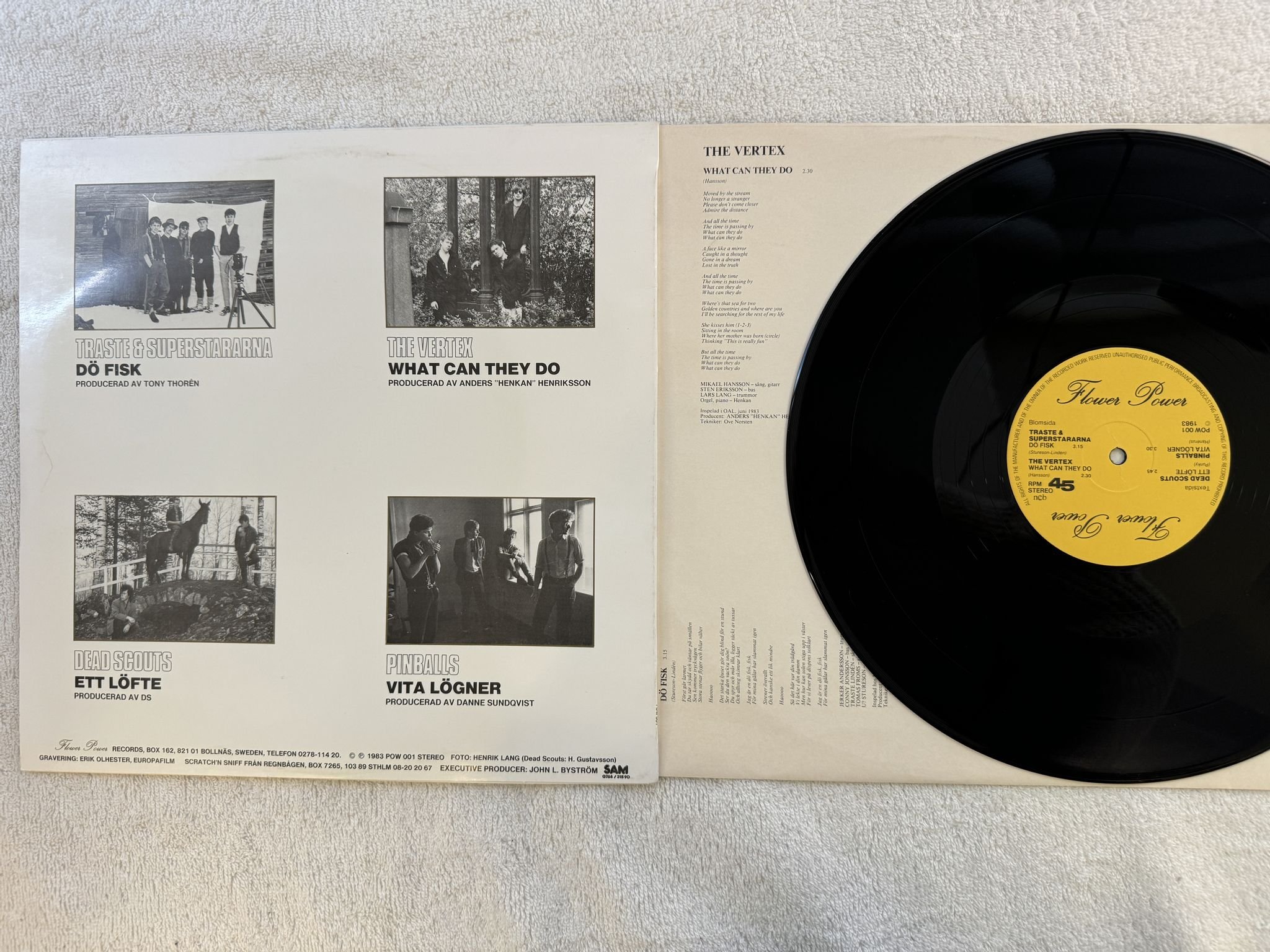 Omslagsbild för skivan V/A Flower Power 12"EP -83 Swe FLOWER POWER POW 001