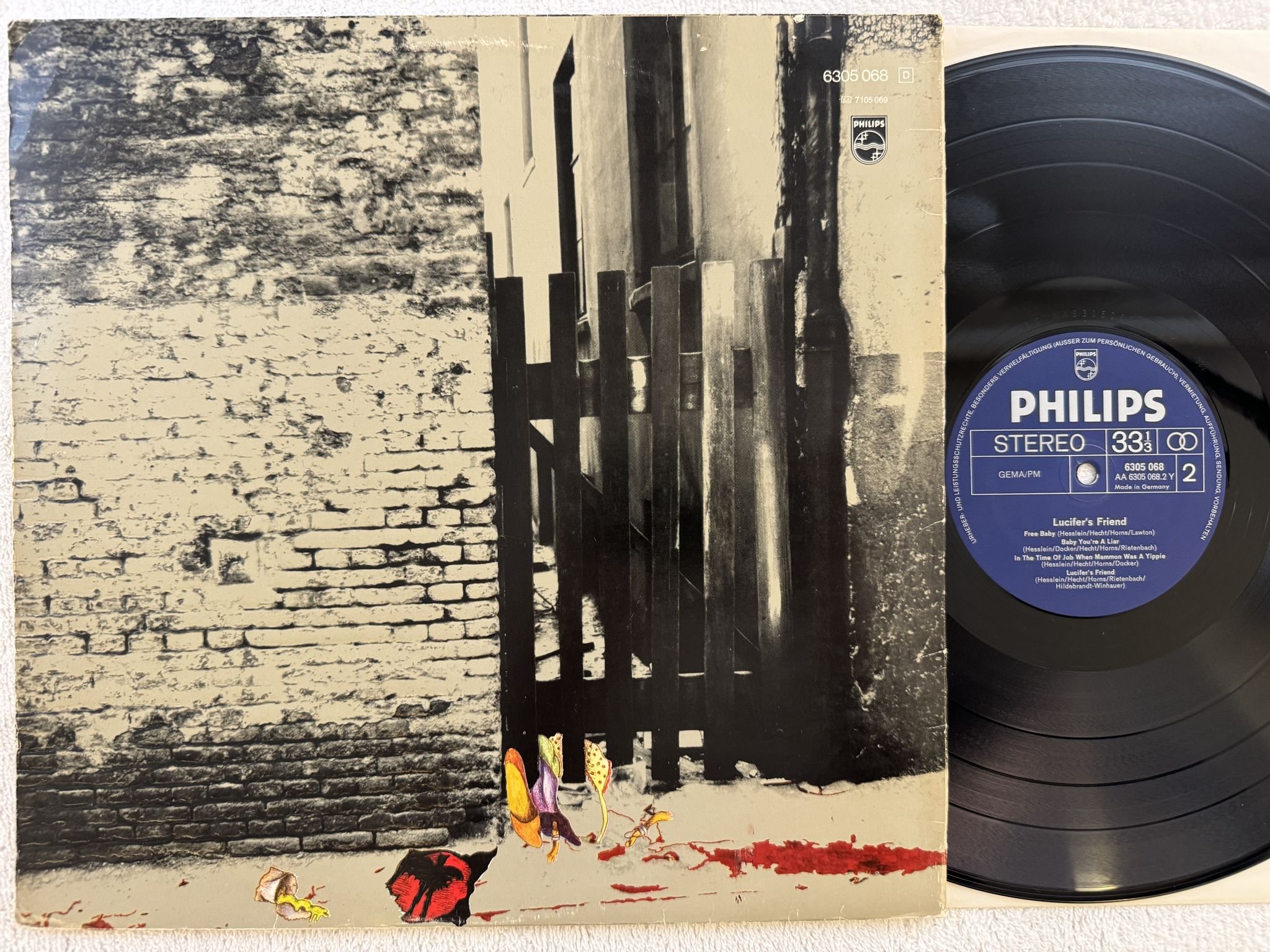 Omslagsbild för skivan LUCIFERS FRIEND s/t LP -71 Ger PHILIPS 6305 068 *** HARD PROG ***