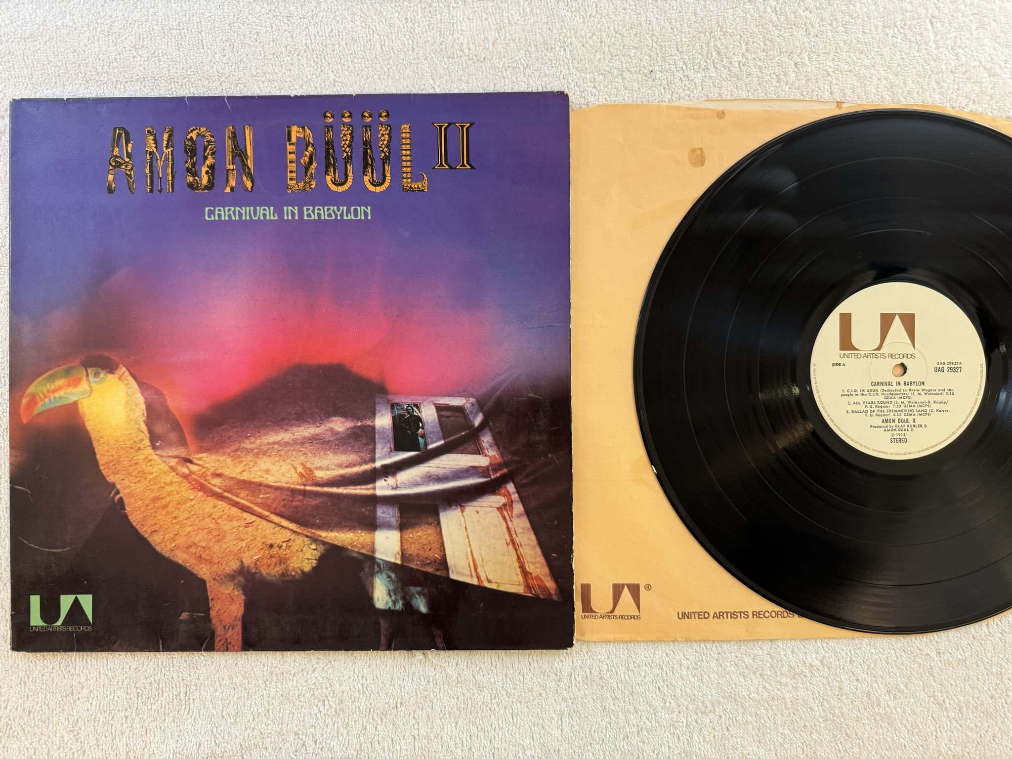Omslagsbild för skivan AMON DÜÜL II Carnival In Babylon LP -72 UK united UAG29327 *** Krautrock ***