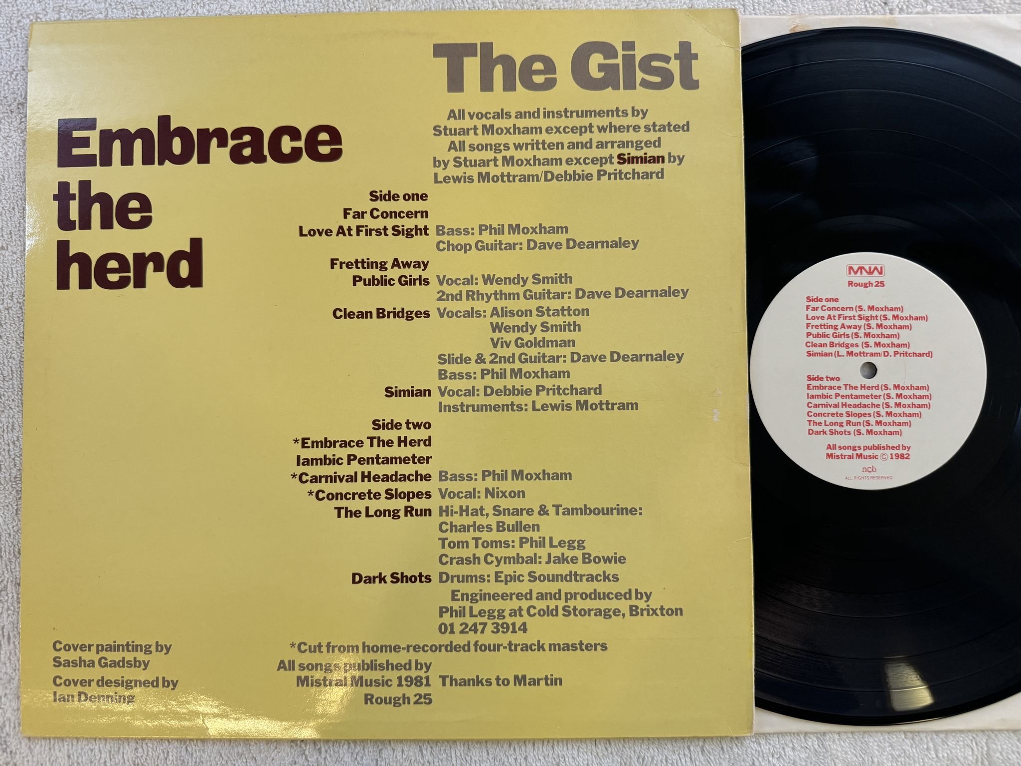 Omslagsbild för skivan THE GIST embrace the heard LP -82 Swe MNW Rough 25