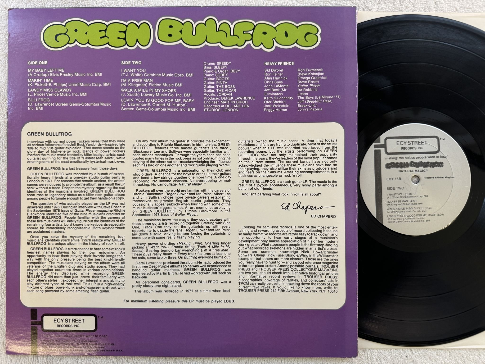 Omslagsbild för skivan GREEN BULLFROG Natural Magic LP -80 US ECY STREET RECORDS ECY-16