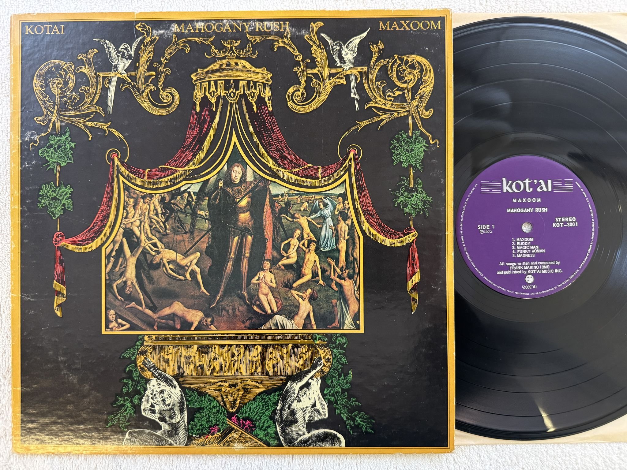 Omslagsbild för skivan MAHOGANY RUSH Maxoom LP -72 Can Kot'ai – KOT-3001 ** HARD PSYCH BLUES **